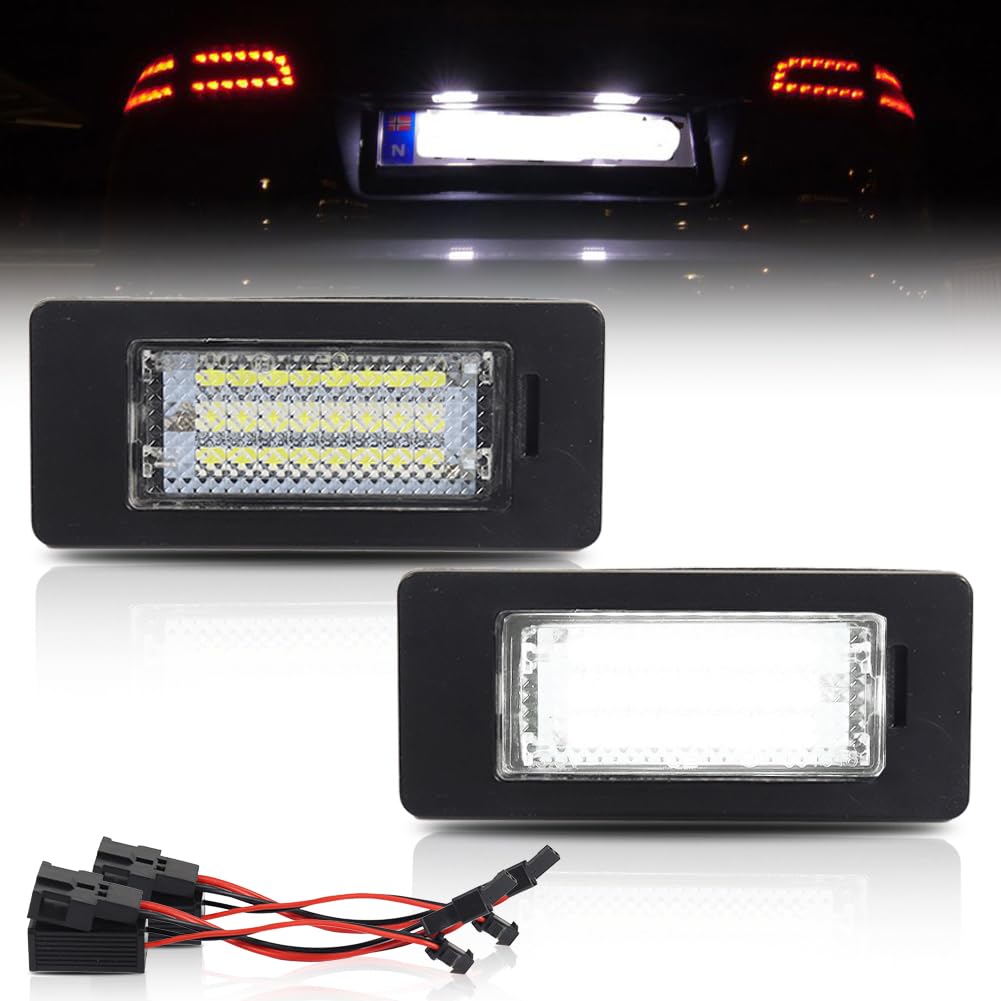 GSOWO LED Kennzeichenbeleuchtung für A-udi A1 S1 A4 B8 8K A5 A6 C7 A7 VW GOLF 6 Variant J-etta Passat 3C B6 Shara-n SEAT Alhambra 2 Ibiza S-ko-da Oktavia 3, 18 SMD Nummernschildbeleuchtung, 2 Stücke von GSOWO