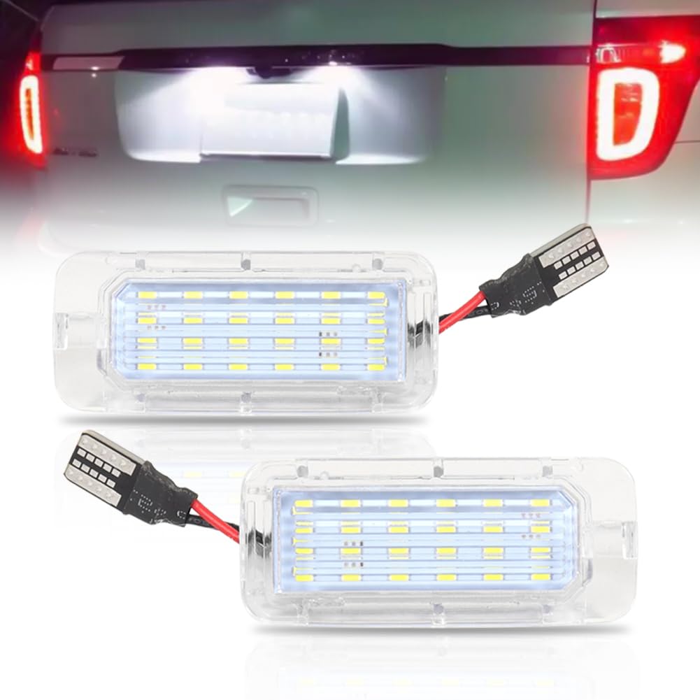 GSOWO LED Kennzeichenbeleuchtung für Fo-rd Fiesta Focus Galaxy Grand C-Max Escape Mondeo Ranger S-MAX Jaguar XF, Hochwertige Canbus Fehlerfrei 18 SMD Nummernschildbeleuchtung, 2 Stücke von GSOWO