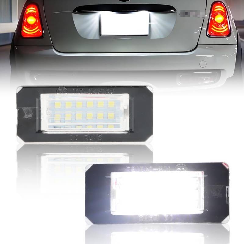 GSOWO LED Kennzeichenbeleuchtung für Mini Cooper R55 R56 R57 R58 R59 2007-2013, [Langlebig & Effizient] Hochwertige Canbus Fehlerfrei 18 SMD Nummernschildbeleuchtung, 2 Stücke von GSOWO