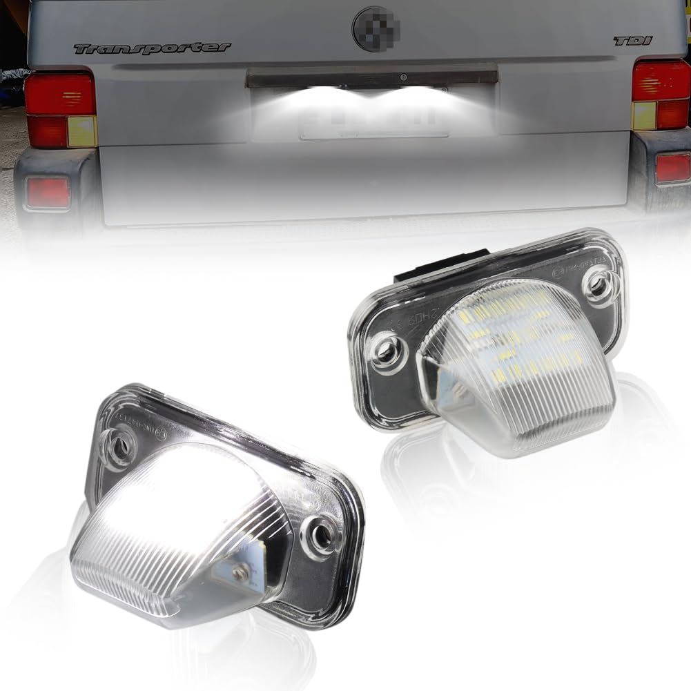 GSOWO LED Kennzeichenbeleuchtung für VW T4 Tranaporter Pass-at B5 Candy Je-tt-a Syncro, [Langlebig & Effizient] Hochwertige Canbus Fehlerfrei 18 SMD Nummernschildbeleuchtung, 2 Stücke von GSOWO