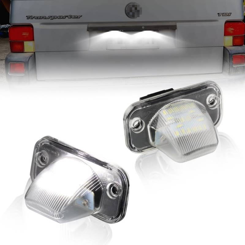 GSOWO LED Kennzeichenbeleuchtung für VW T4 Tranaporter Pass-at B5 Candy Syncro, [Langlebig & Effizient] Hochwertige Canbus Fehlerfrei 18 SMD Nummernschildbeleuchtung, 2 Stücke von GSOWO