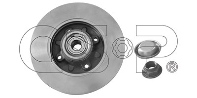 Gsp 1x Bremsscheibe Hinterachse Voll+Radlager+ABS [Hersteller-Nr. 9225042K] für Citroën, Peugeot von GSP