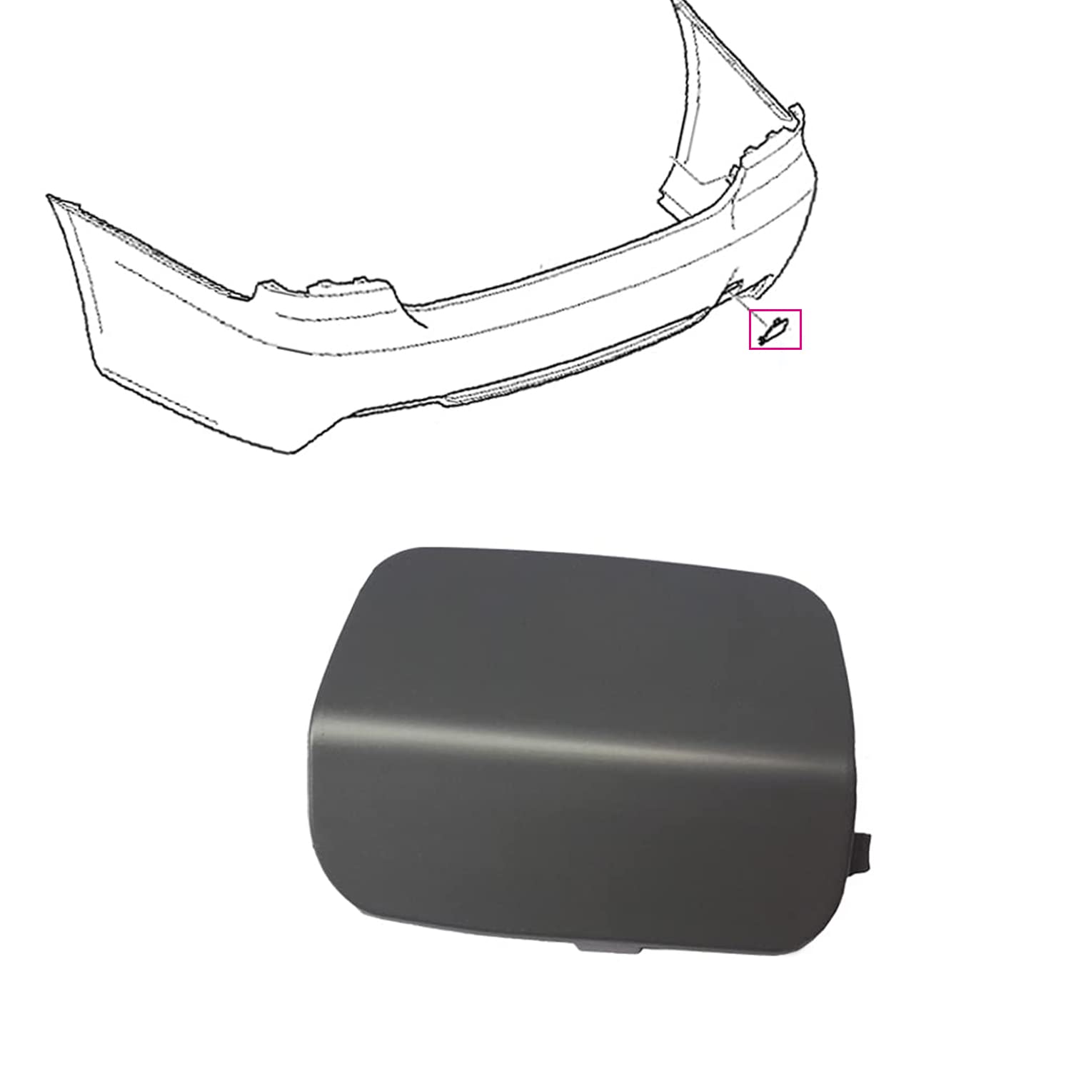 GSRECY Für E92 E93 3er-Serie 2006–2009 328i 328xi 335i 335xi Basic Stoßstange Abschlepphaken Ösenabdeckungen Kappe (hinten) von GSRECY