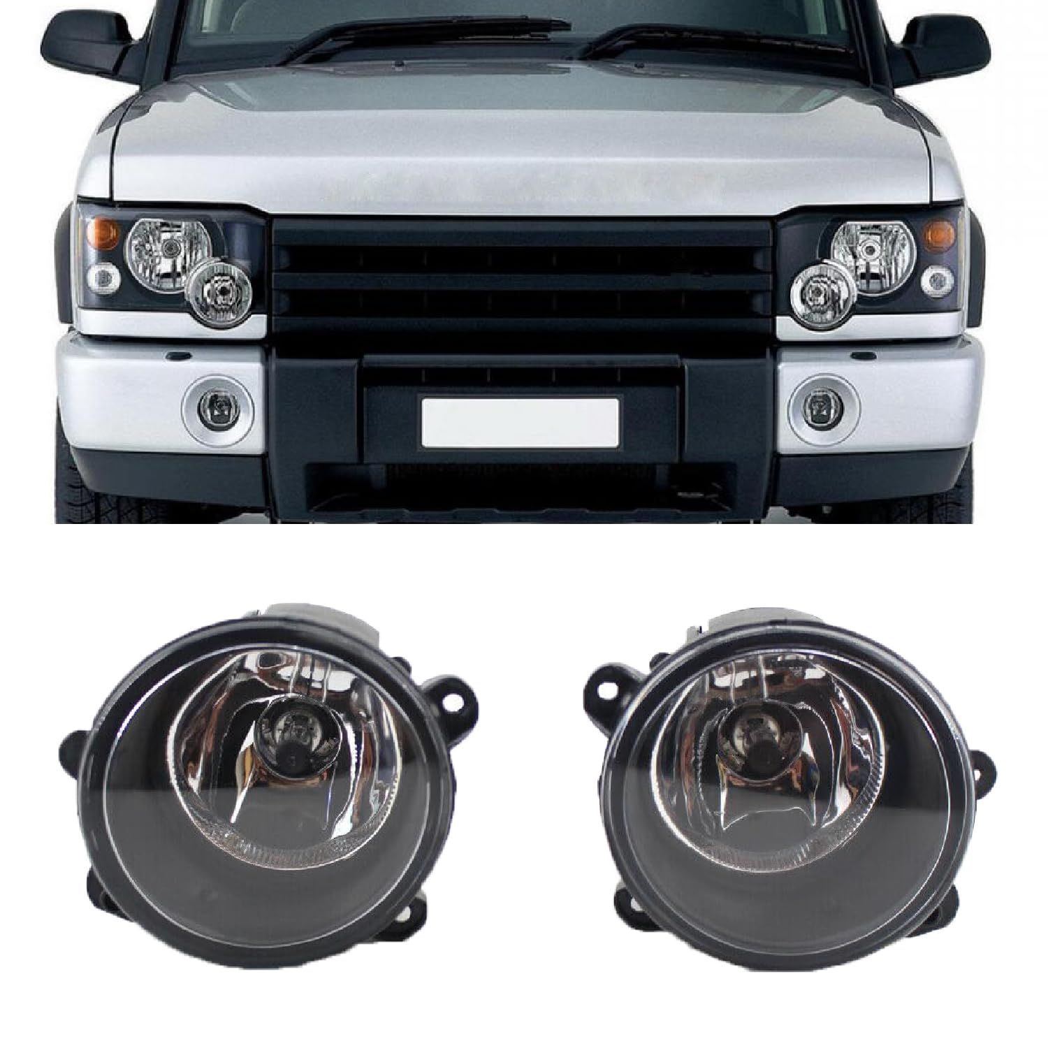 GSRECY Nebelscheinwerfer für Frontstoßstange, transparent, kompatibel mit Land Rover Discovery 2 3 Range Rover Sport L322 (rechts und links) von GSRECY