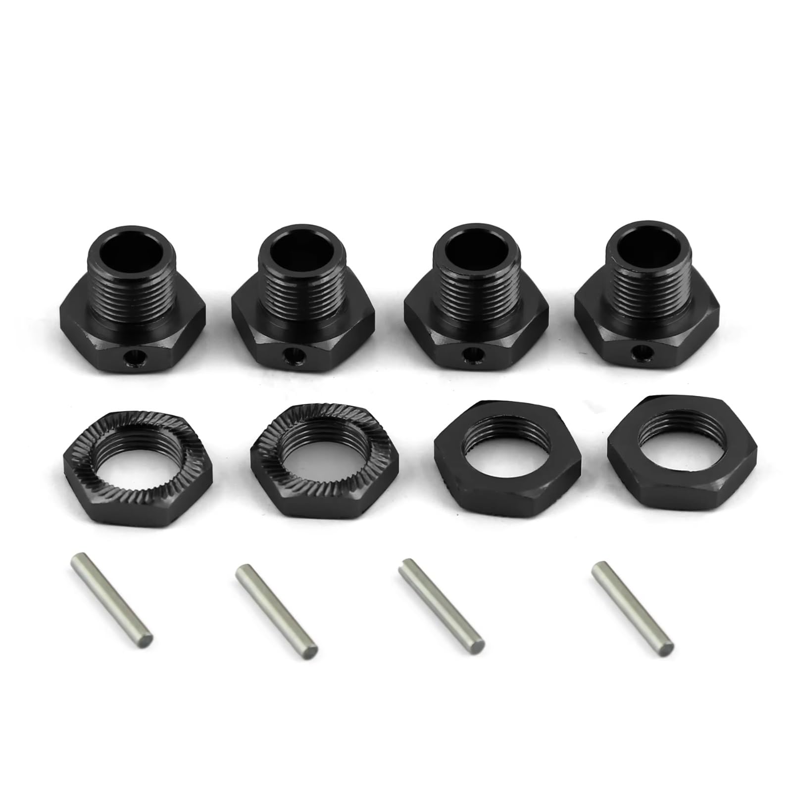 GTFRUQAS RC Ersatzteile Für Arrma Für Infraction Für Limitless Für Felony 6S 1/7 Für Typhon 6S 1/8 Metall 17mm Rad Hex Hub Adapter Mit Mutter RC Auto Upgrade Teile(Black) von GTFRUQAS