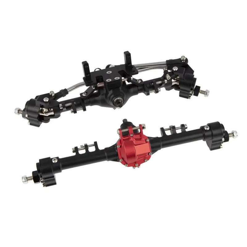 GTFRUQAS RC Ersatzteile Für Axial 1/10 Für SCX10 II 90046 90047 Für CC01 RC Crawler Auto Teile Ersatz Upgrade Vorne Und Hinten Portal Achse Auto Zubehör(Black) von GTFRUQAS