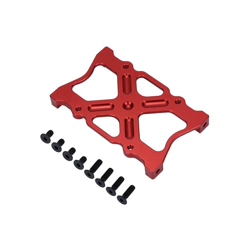 GTFRUQAS RC Ersatzteile Für Axial Für SCX10 1/10 Ersatz Metalle Batterie Platte Halter Montage Rahmen Halterung RC Fernbedienung Auto Zubehör Ersatzteile(Red) von GTFRUQAS