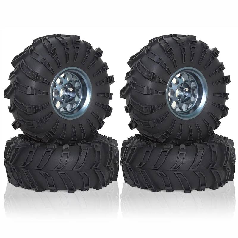 GTFRUQAS RC Ersatzteile Für Axial Für SCX10 Für Wraith Für RR10 Für Capra Für Traxxas Für TRX4 YK4082 YK4083 1/10 4 Stücke 138mm Metall 2,2 "Beadlock Felge Reifen(Metallic) von GTFRUQAS