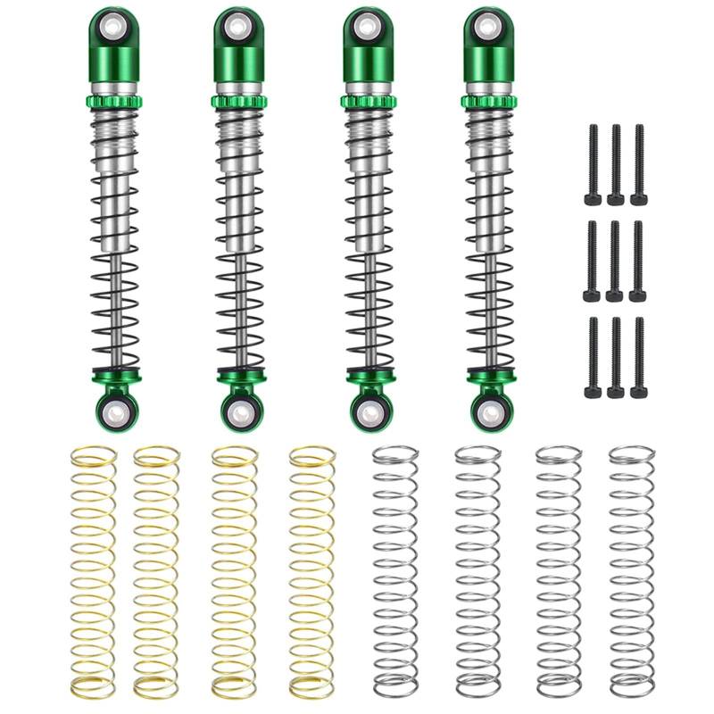 GTFRUQAS RC Ersatzteile Für Axial Für SCX24 90081 Für Deadbolt Für Gladiator Für Wrangler Für Bronco 1/24 RC Crawler Auto LKW Teile 48mm Stoßdämpfer Dämpfer Zubehör(Green) von GTFRUQAS