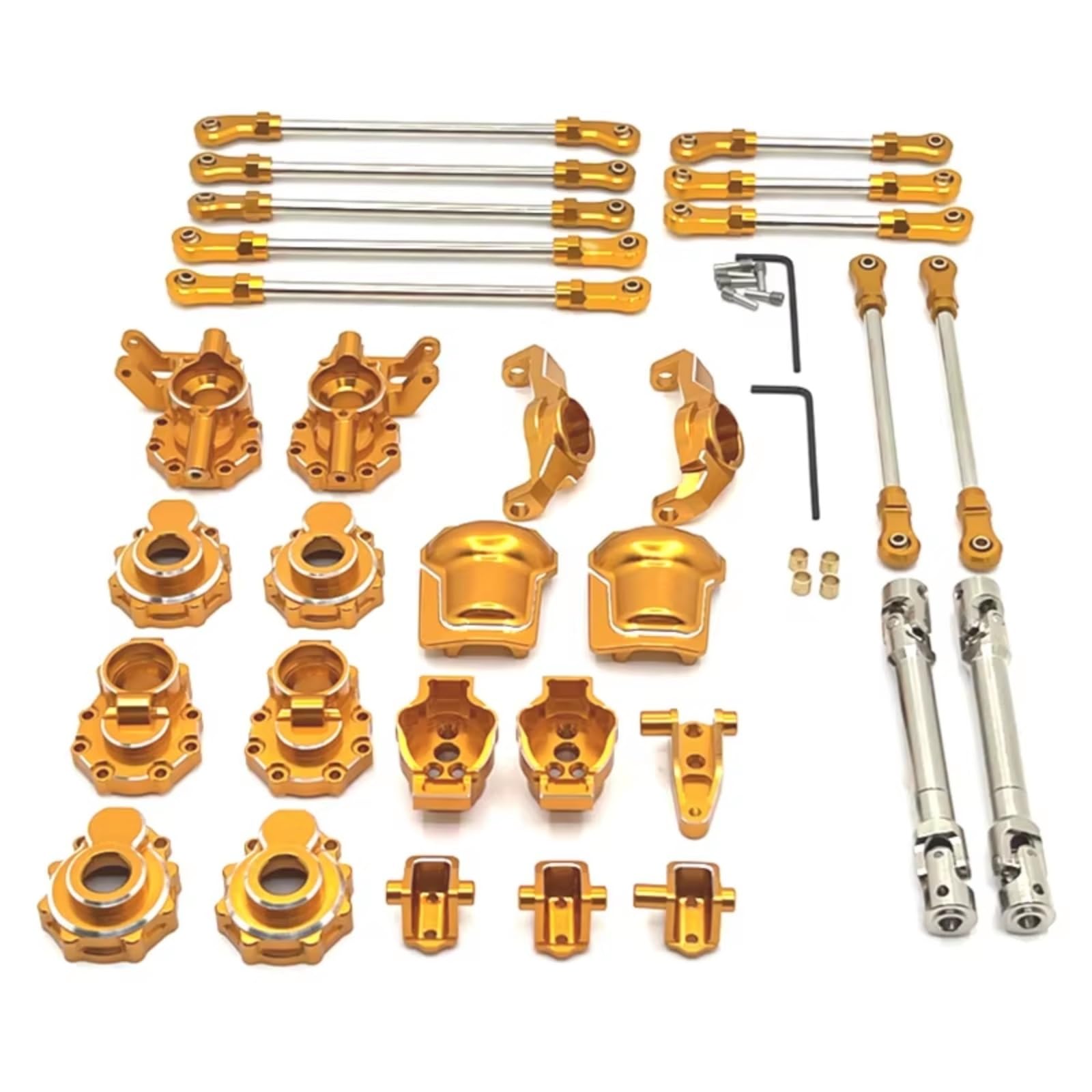 GTFRUQAS RC Ersatzteile Für HB Für Toys Für R1001 Für R1002 Für R1003 1/10 Metall Portal Achse Getriebe Gehäuse Diff Abdeckung Achse Montieren Antriebswelle Link Kit RC Auto Upgrade Teile(Yellow) von GTFRUQAS