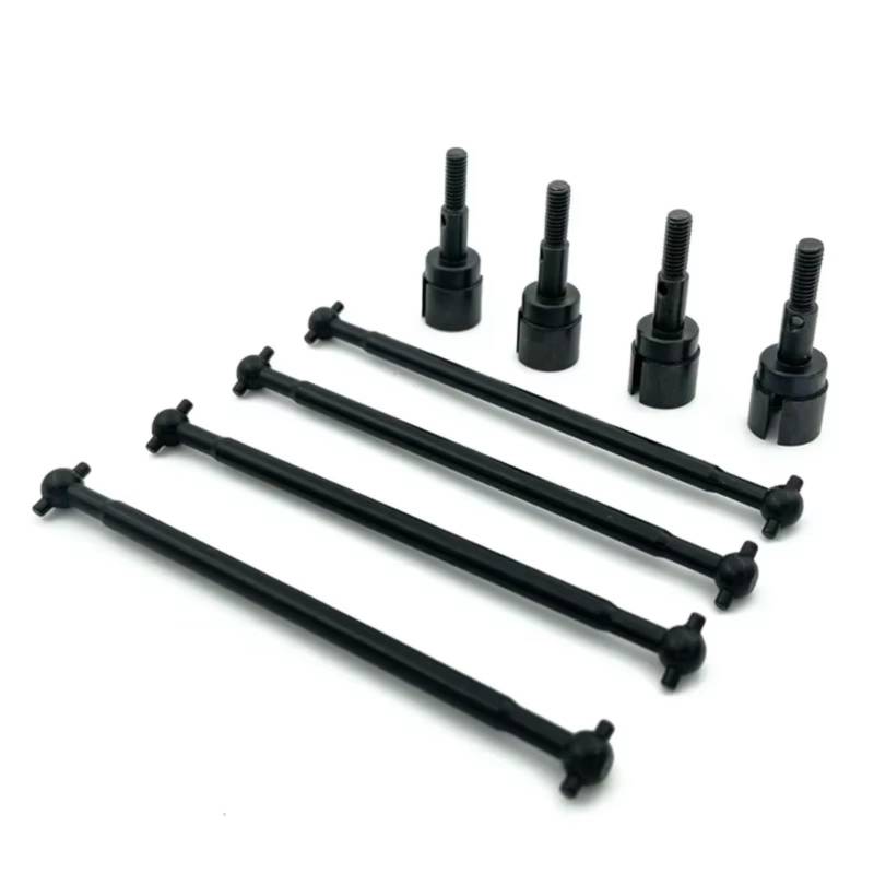 GTFRUQAS RC Ersatzteile Für HSP Für 94111 1/10 4Pcs Stahl Metall Antriebswelle Dogbone 89,5mm 08029 Und Kurze Achse 02033 RC Auto Upgrade Teile Zubehör(Black) von GTFRUQAS