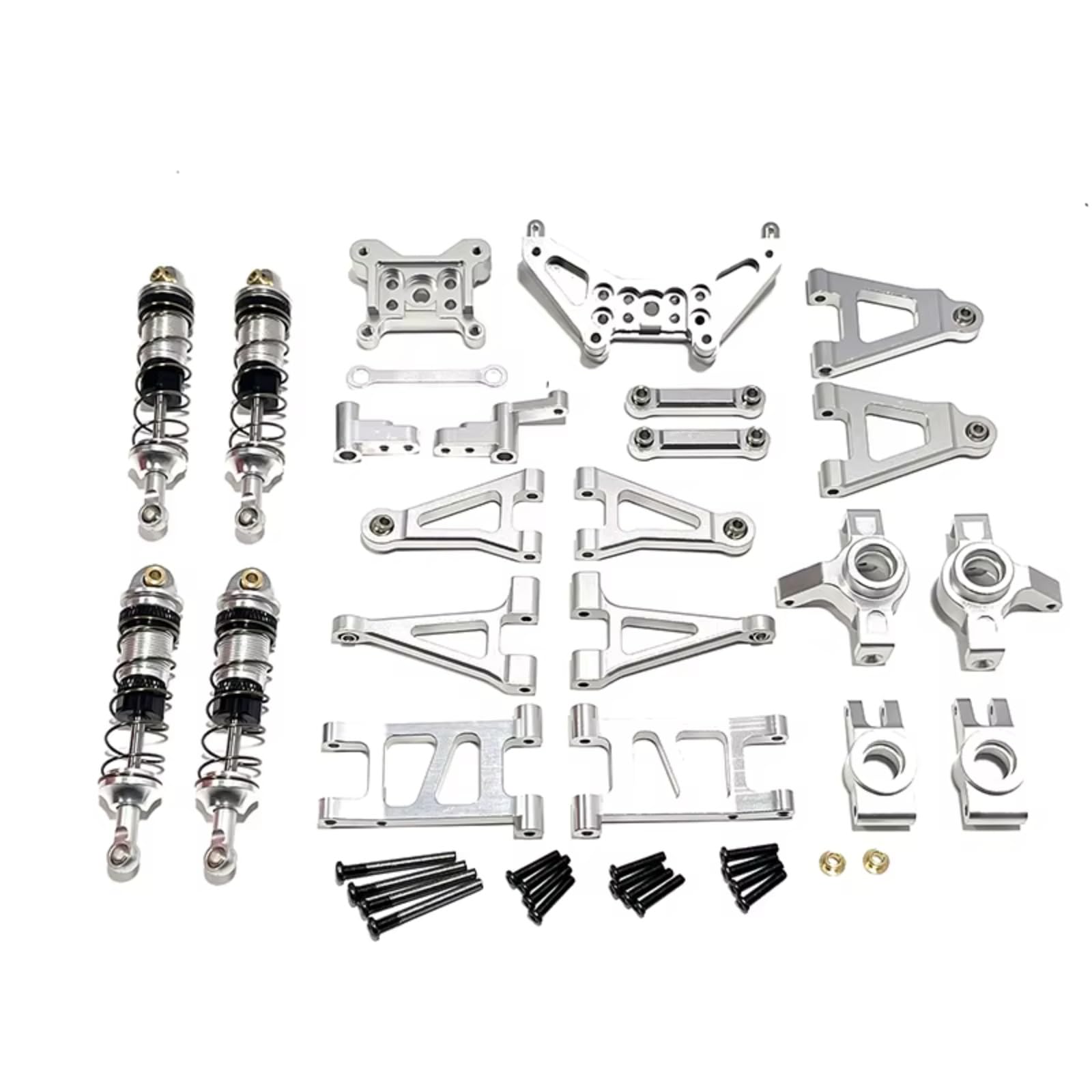 GTFRUQAS RC Ersatzteile Für MJX Für Hyper Go Für 14301 14302 1/14 Fernbedienung Auto Zubehör Metall Für Schaukel Arm Lenkung Tasse Upgrade Set(Silver) von GTFRUQAS