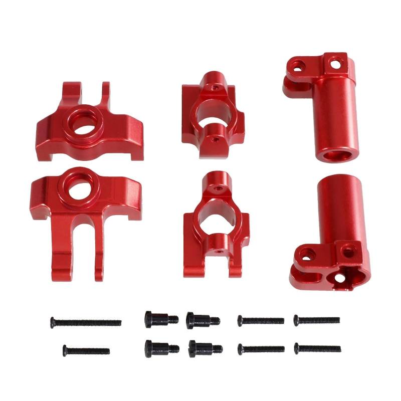 GTFRUQAS RC Ersatzteile Für MN 1/12 Für MN128 MN86S MN86K G500 Fernbedienung Auto Metall Lenkung Tasse C-Sitz Hinterrad Sitz Upgrade Teile Änderung Zubehör(Red) von GTFRUQAS