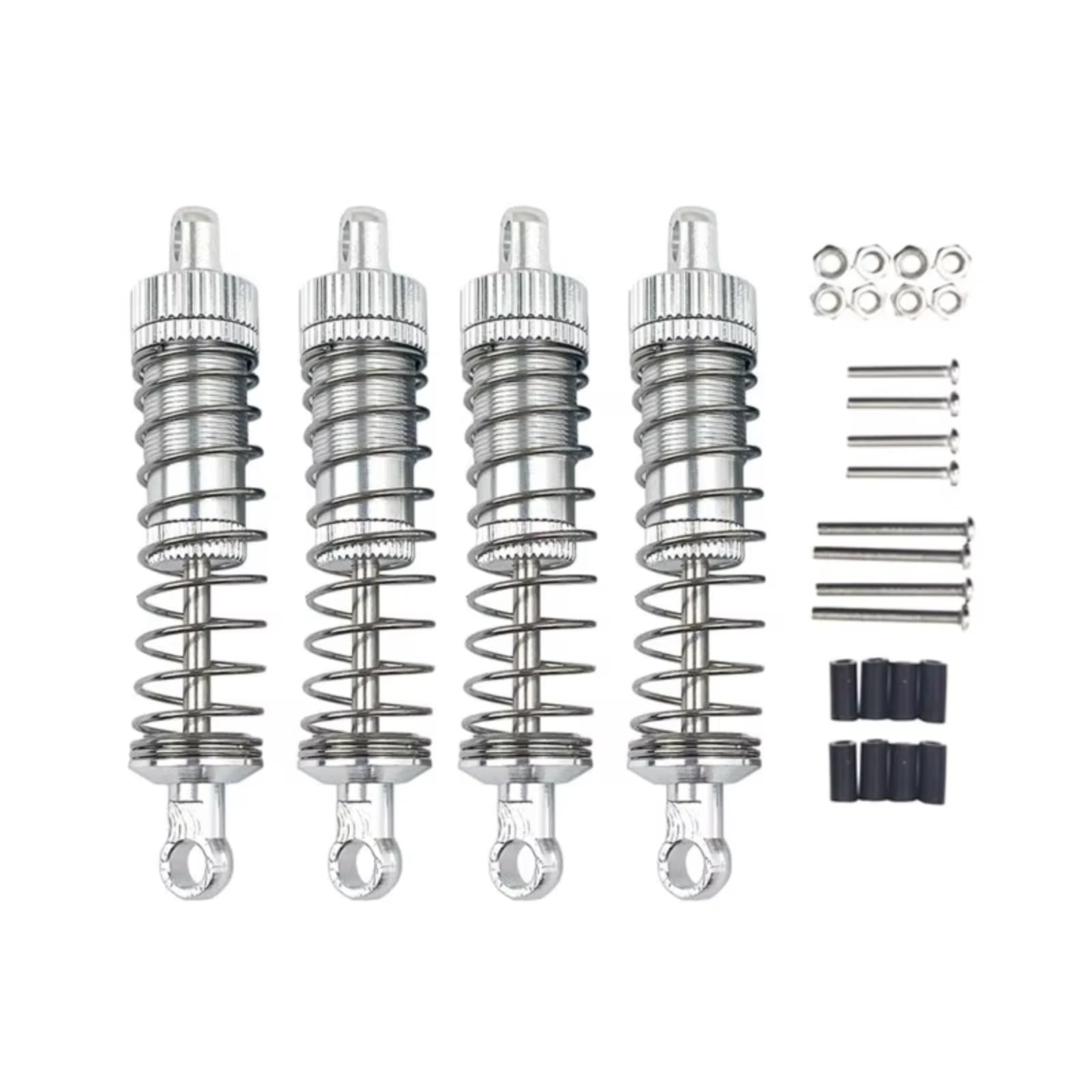 GTFRUQAS RC Ersatzteile Für MN Für D90 MN90 Für MN99s 1/12 Für WPL Für C14 C24 C34 1/16 1 Set RC Auto Metall Stoßdämpfer Upgrade Teile Zubehör(Silver) von GTFRUQAS