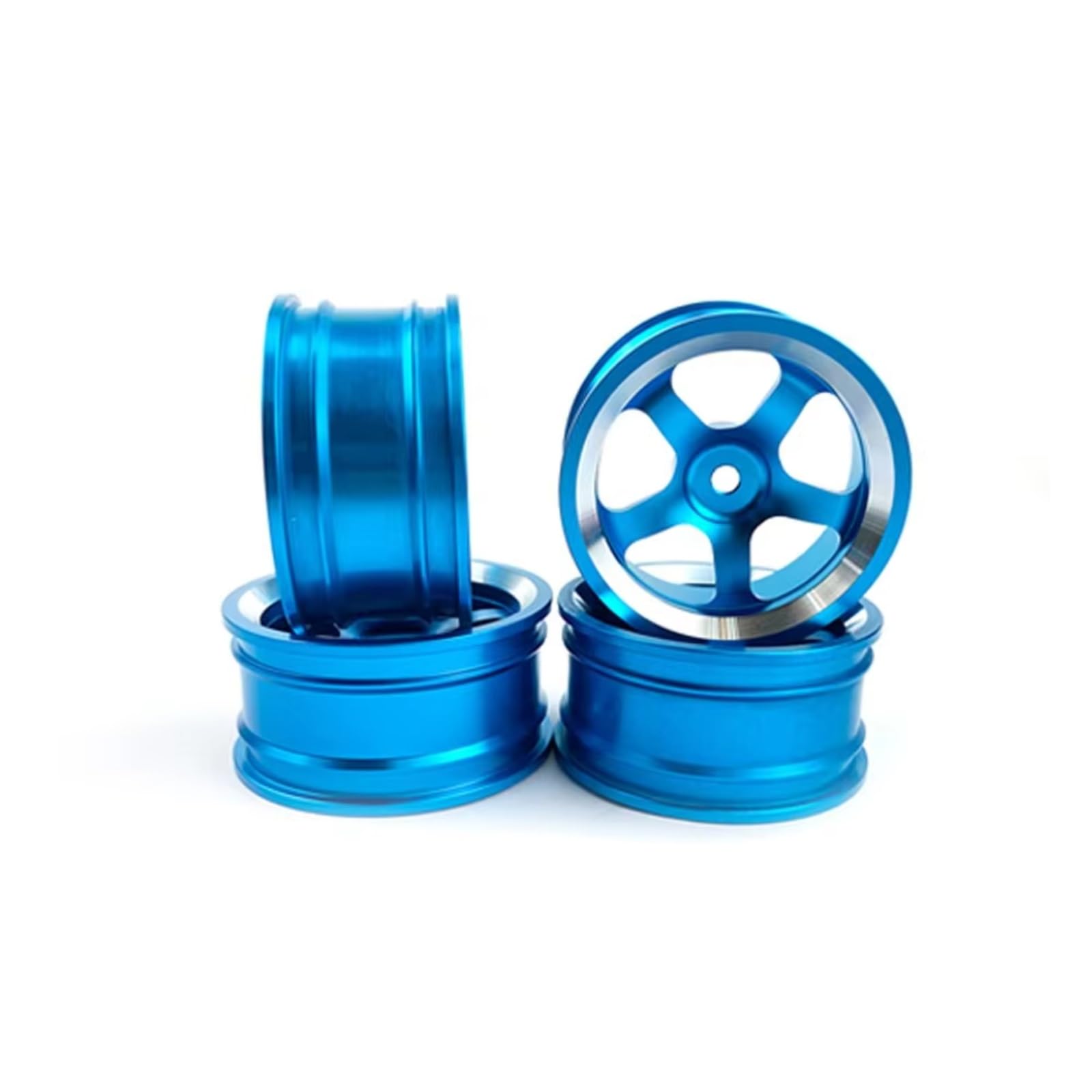 GTFRUQAS RC Ersatzteile Für MN Für MN86K 4WD G500 4Pcs Metall Hub Fernbedienung Rad Felgen Verfolgt Off Road LKW Fernbedienung Auto Ersatzteile DIY Zubehör(Blue) von GTFRUQAS