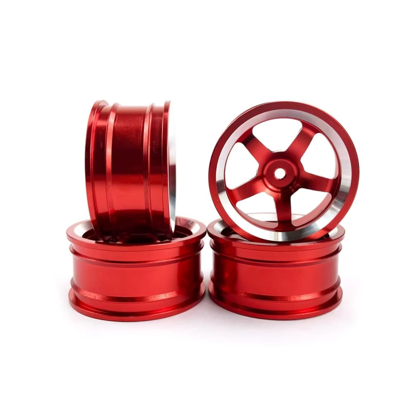 GTFRUQAS RC Ersatzteile Für MN Für MN86K 4WD G500 4Pcs Metall Hub Fernbedienung Rad Felgen Verfolgt Off Road LKW Fernbedienung Auto Ersatzteile DIY Zubehör(Red) von GTFRUQAS