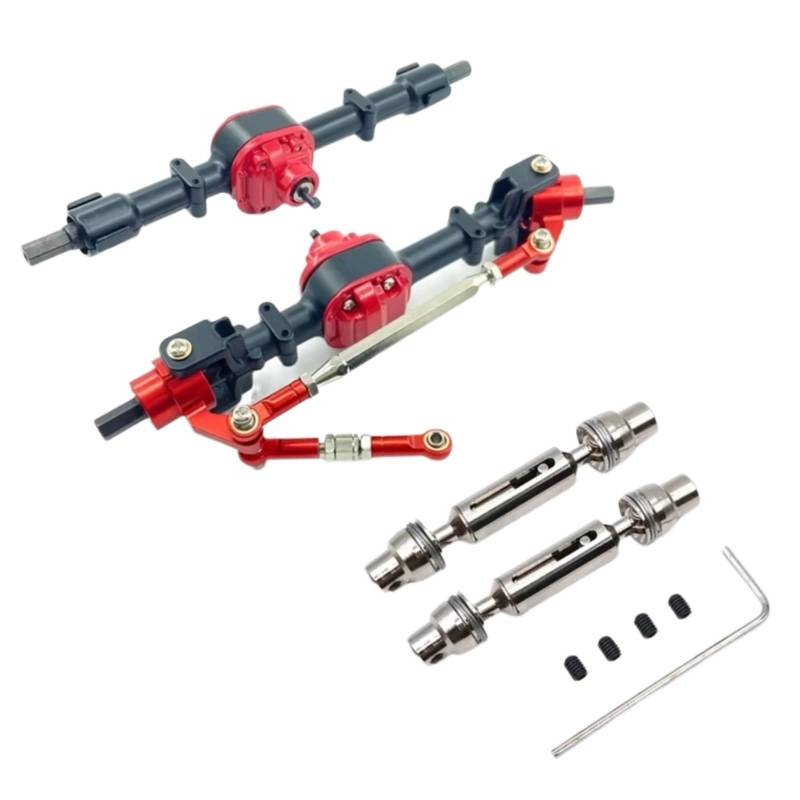 GTFRUQAS RC Ersatzteile Für MN Für MN99S D90 D91 D96 D99S MN90 MN96 MN99 1/12 1 Paar Vorne Hinterachse Set Mit Metall Getriebe Antriebswelle RC Auto Upgrade Teile Zubehör(Black1) von GTFRUQAS