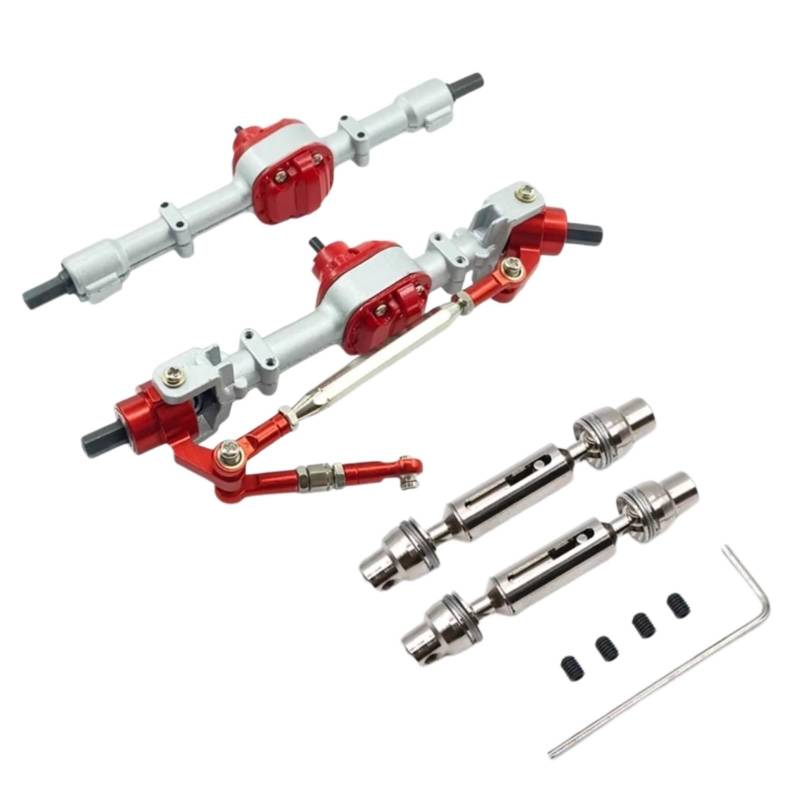 GTFRUQAS RC Ersatzteile Für MN Für MN99S D90 D91 D96 D99S MN90 MN96 MN99 1/12 1 Paar Vorne Hinterachse Set Mit Metall Getriebe Antriebswelle RC Auto Upgrade Teile Zubehör(Silver 1) von GTFRUQAS