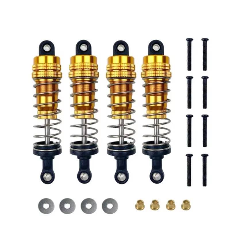 GTFRUQAS RC Ersatzteile Für MN128 MN86 MN86s G500 1/12 Fernbedienung Auto Upgrade Hydraulische Metall Stoßdämpfer Zubehör Teile(Yellow) von GTFRUQAS