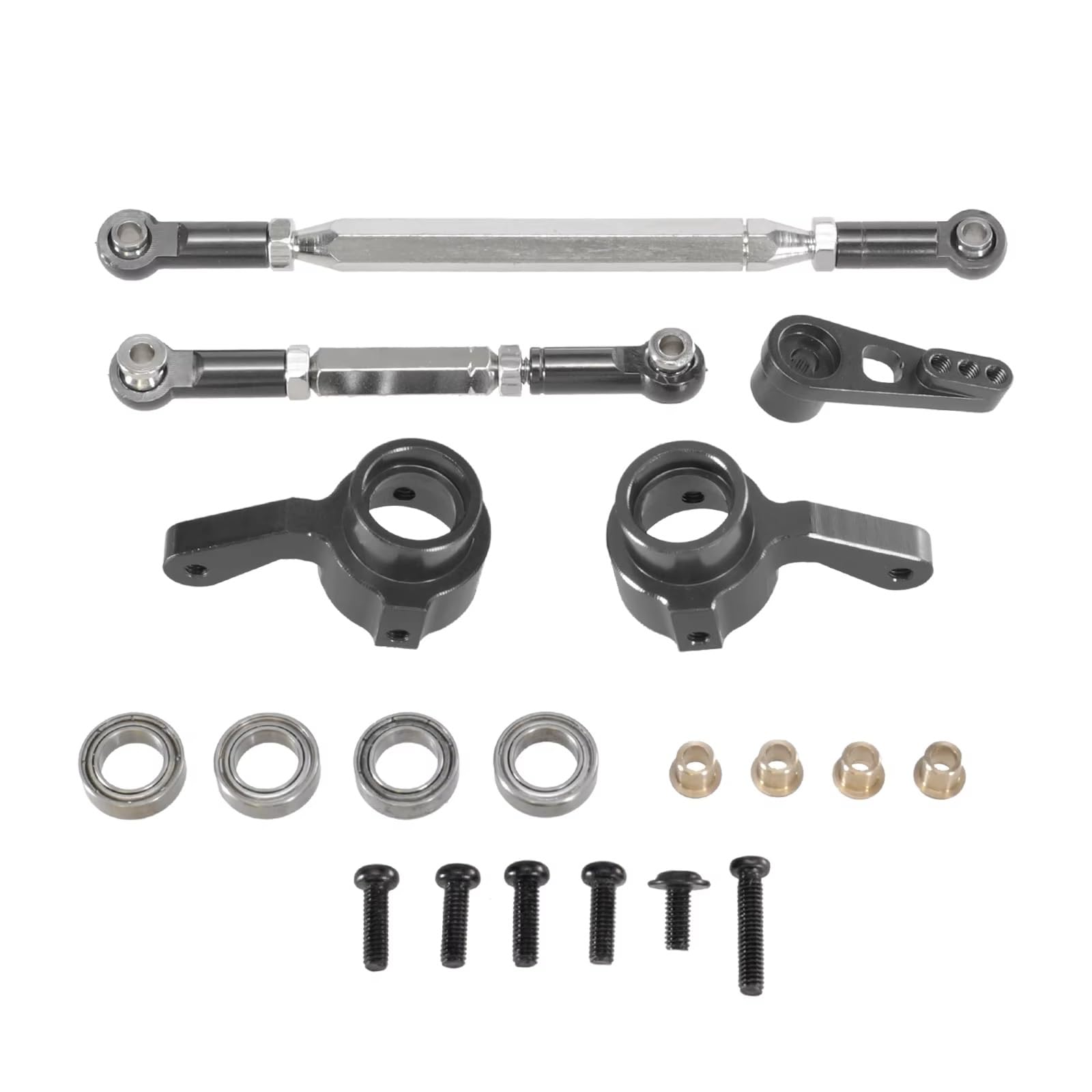 GTFRUQAS RC Ersatzteile Für MN168 99S Für MN82 Für MN78 D90 D91 D96 Für MN99S 1/12 Fernbedienung Auto Zubehör Metall Lenkstange Servo Arm Lenkung Tasse(Metallic) von GTFRUQAS