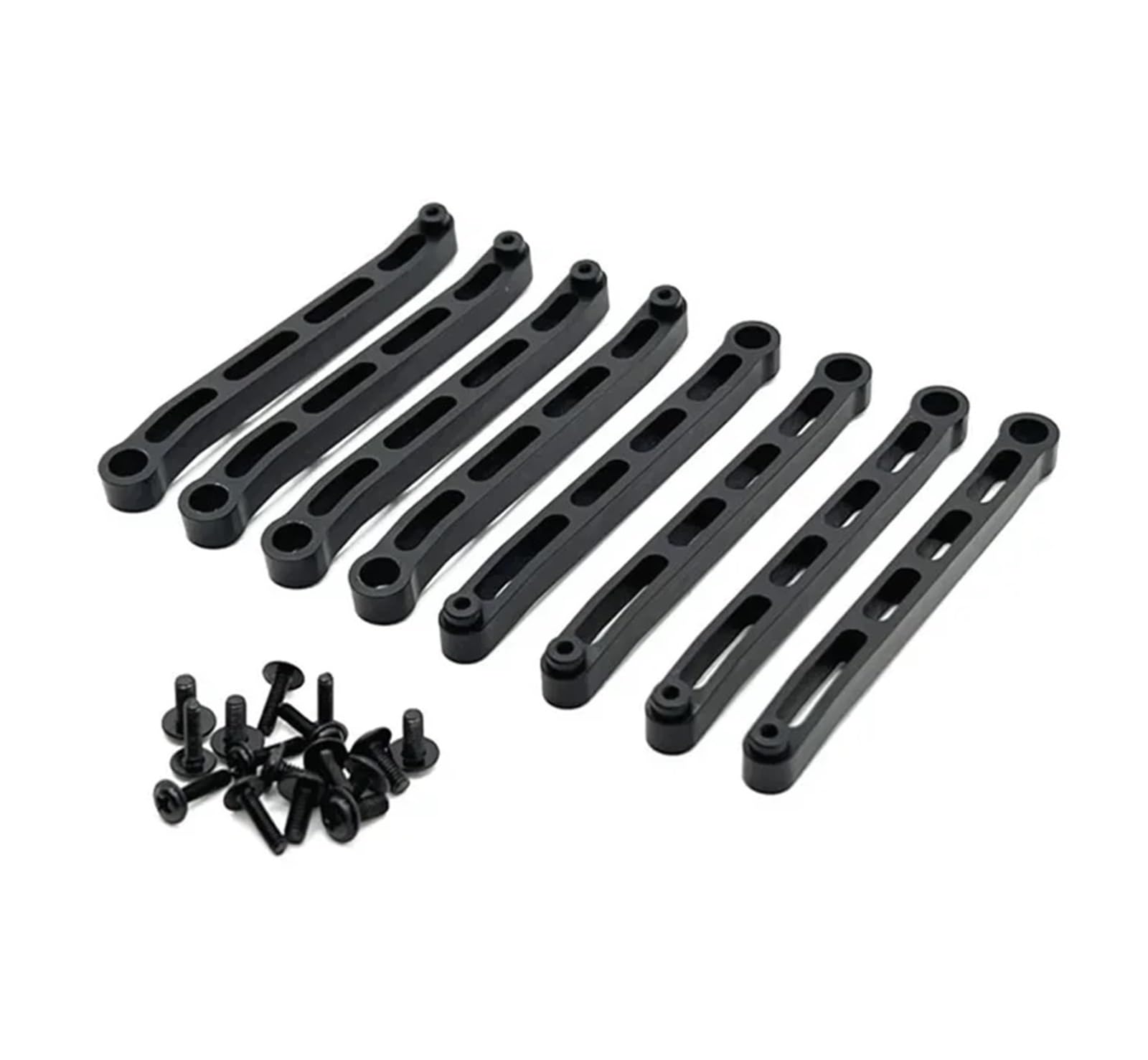 GTFRUQAS RC Ersatzteile Für MN78 MN168 Ersatz Metall Chassis Links Zugstange Spurstange Set 1/12 Modifikation RC Auto Upgrades Teile Dekoration Zubehör(Black) von GTFRUQAS