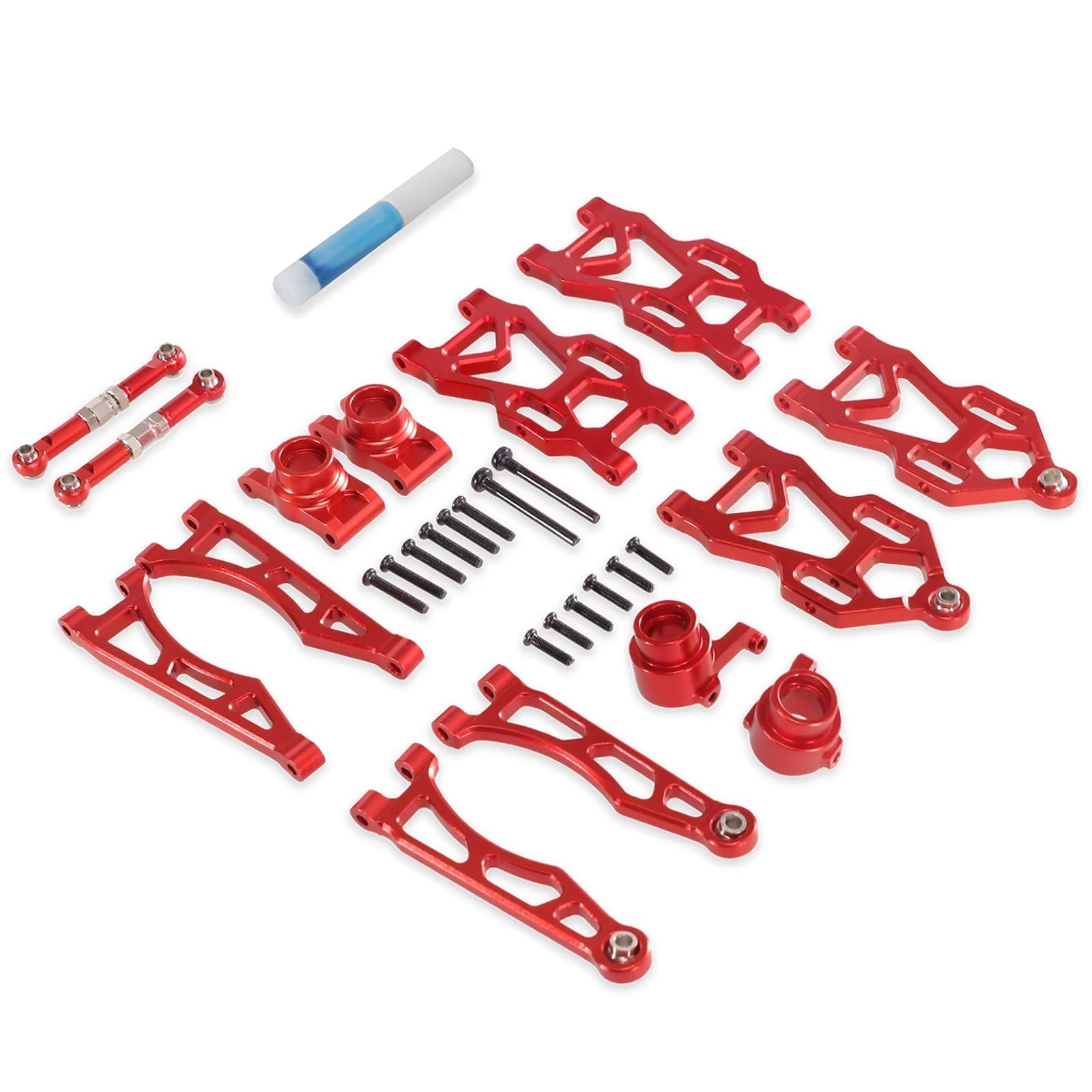 GTFRUQAS RC Ersatzteile Für SCY Für 16101 16102 16103 16104 16201 16101Pro 16102Pro Suspension Arm Rad Für Sitz Lenkung Tasse Set Upgrade Metall Teile Zubehör(Red,Size1) von GTFRUQAS