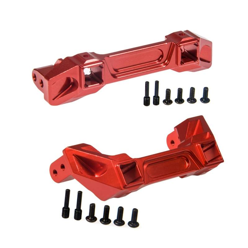 GTFRUQAS RC Ersatzteile Für TRX-4 1/10 RC Crawler Auto Upgrade Teile Aluminiumlegierung Vorne Hinten Stoßstange Halterungen Ersatz Modifikation Dekoration RC Auto Zubehör(Red,Set) von GTFRUQAS