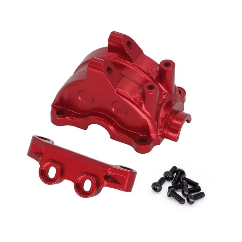 GTFRUQAS RC Ersatzteile Für Tamiya Für TT02 1/10 RC Auto Getriebe Gehäuse Kit Aluminium Vorne Oder Hinten Differential Getriebe Abdeckung Und Oberen Arm Montieren Arm Stabilisator(Red) von GTFRUQAS