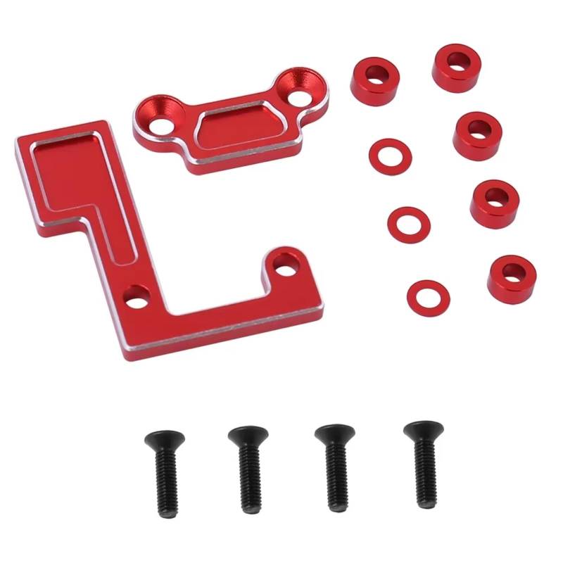 GTFRUQAS RC Ersatzteile Für Tamiya Für TT02 Für TT02B TT02D TT02S 1/10 Metall Hauptwelle Lager Halter Set Getriebe Halterung RC Auto Upgrade Teile TATT-074(Red) von GTFRUQAS