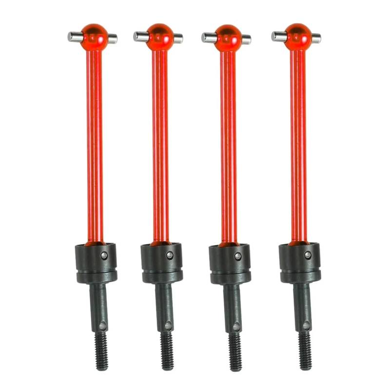 GTFRUQAS RC Ersatzteile Für Tamiya Für TT02B DT03 4 Stücke Metall Universal Antriebswelle CVD Antriebswelle 64mm RC Auto Upgrade Teile Zubehör Ersatz(Red) von GTFRUQAS