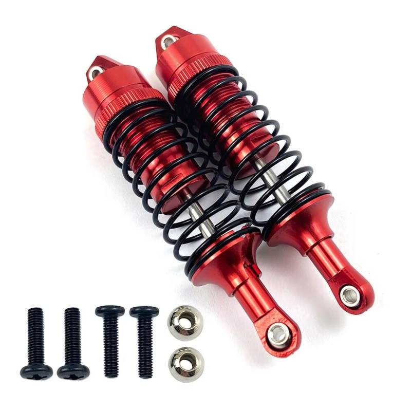 GTFRUQAS RC Ersatzteile Für Traxxas Für 727 Für Slash 4x4 1/10 RC Auto Aluminium Legierung Vorne Hinten Stoßdämpfer Voll Metall Große Bohrung RC LKW Zubehör(Red,Front) von GTFRUQAS