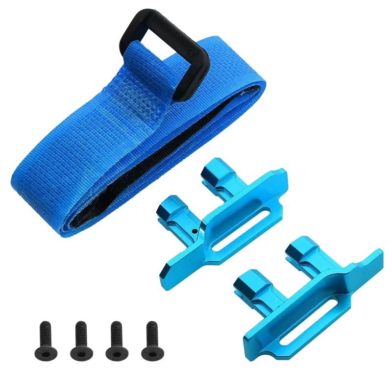 GTFRUQAS RC Ersatzteile Für Traxxas Für Maxx 1/10 Metall 3S 4S Hoch Batterie Halter Halterung Halten Unten Batterie Strap RC Auto Upgrade Teile Zubehör Ersatz(Blue) von GTFRUQAS