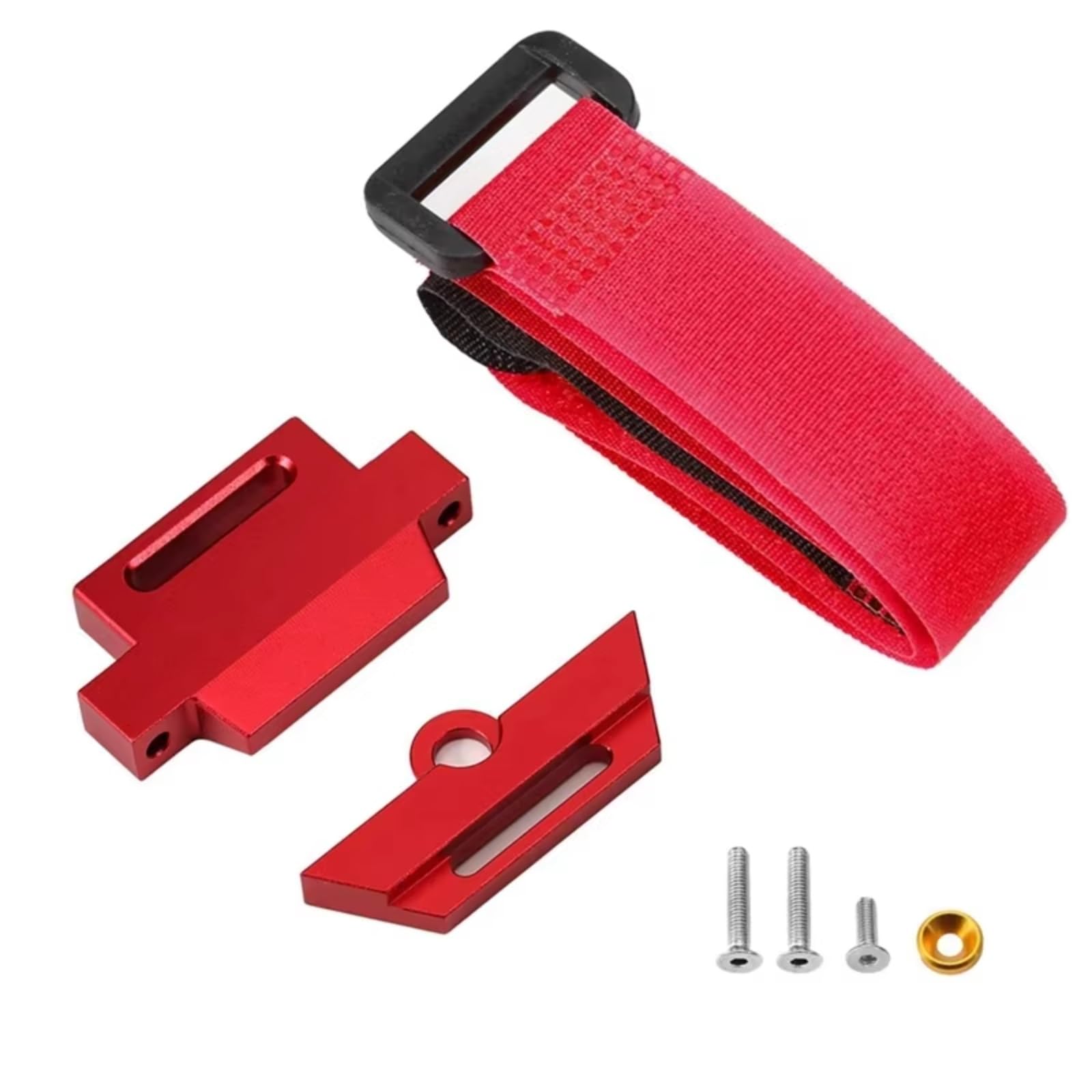 GTFRUQAS RC Ersatzteile Für Traxxas Für Slash 2WD 1/10 Metall 3S 4S Hohe Batterie Hold Downs Set RC Auto Upgrade Teile Zubehör Ersatz(Red) von GTFRUQAS