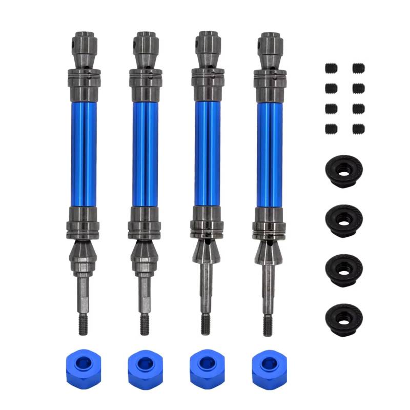 GTFRUQAS RC Ersatzteile Für Traxxas Für Slash Für Rustler Für Stampede Für Hoss Für VXL 4X4 1/10 1 Set RC Auto Metall CVD Vorne Und Hinten Antriebswellen(Blue1) von GTFRUQAS