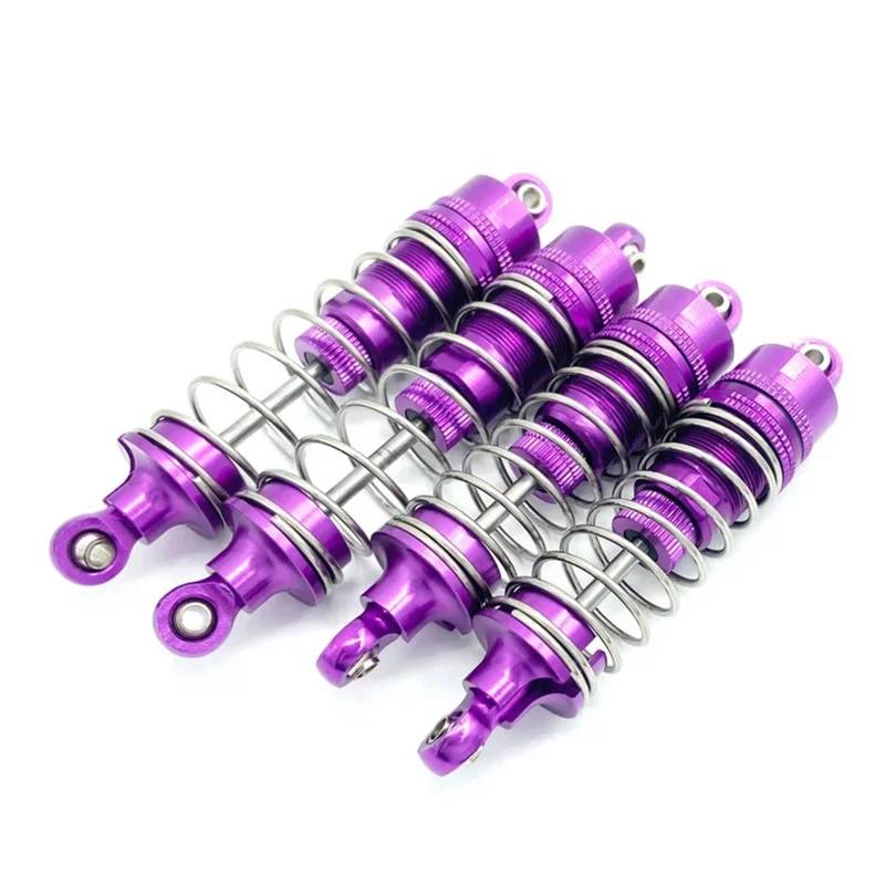 GTFRUQAS RC Ersatzteile Für WLtoys 104001 Für 1/10 RC Auto Upgrade Teile Zubehör 4 Pcs Alle Metall Stoßdämpfer Dämpfer(Purple) von GTFRUQAS