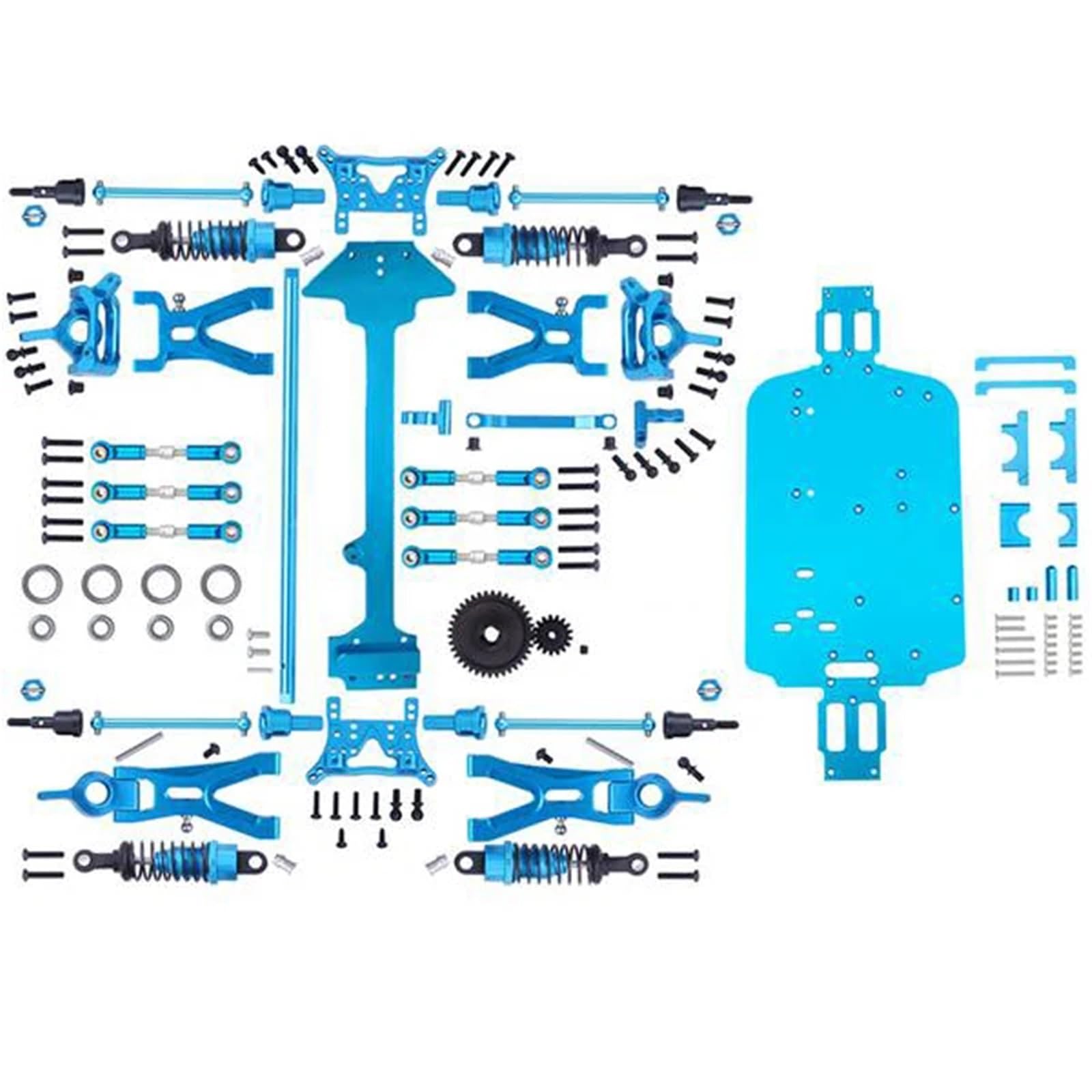 GTFRUQAS RC Ersatzteile Für WLtoys A959-B A969-B A979-B K929-B 1/18 Elektrisches RC-Auto Offroad-Buggy Aus Metall, Komplette Upgrade-Teile, Zugstange, Differentialbecher, Querlenker-Kit von GTFRUQAS