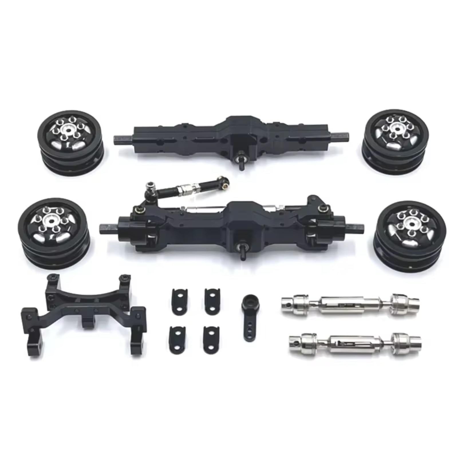 GTFRUQAS RC Ersatzteile Für WPL Für C74 1/10 1 Set RC Auto Antriebswelle Metall Servo Für Sitz Hub Upgrade Welle Geeignet RC Auto Teile Zubehör(Black) von GTFRUQAS