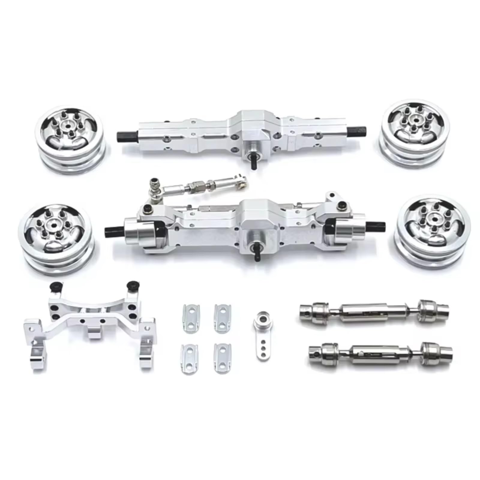 GTFRUQAS RC Ersatzteile Für WPL Für C74 1/10 1 Set RC Auto Antriebswelle Metall Servo Für Sitz Hub Upgrade Welle Geeignet RC Auto Teile Zubehör(Silver) von GTFRUQAS