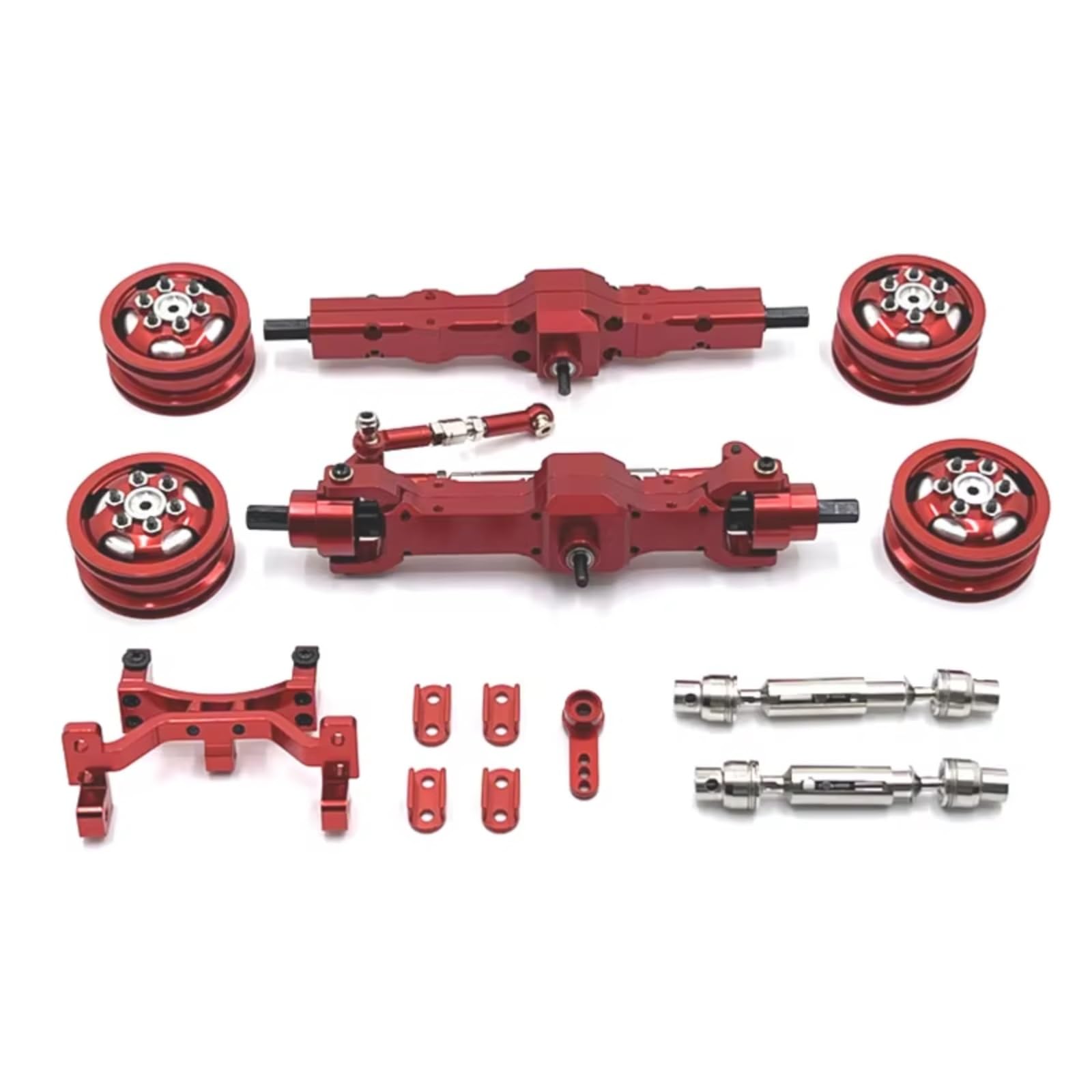 GTFRUQAS RC Ersatzteile Für WPL Für C74 1/10 Fernbedienung Auto Zubehör Metall Upgrade Achse Lenkgetriebe Für Sitz Radnabe Antriebswelle Upgrade Teile(Red) von GTFRUQAS