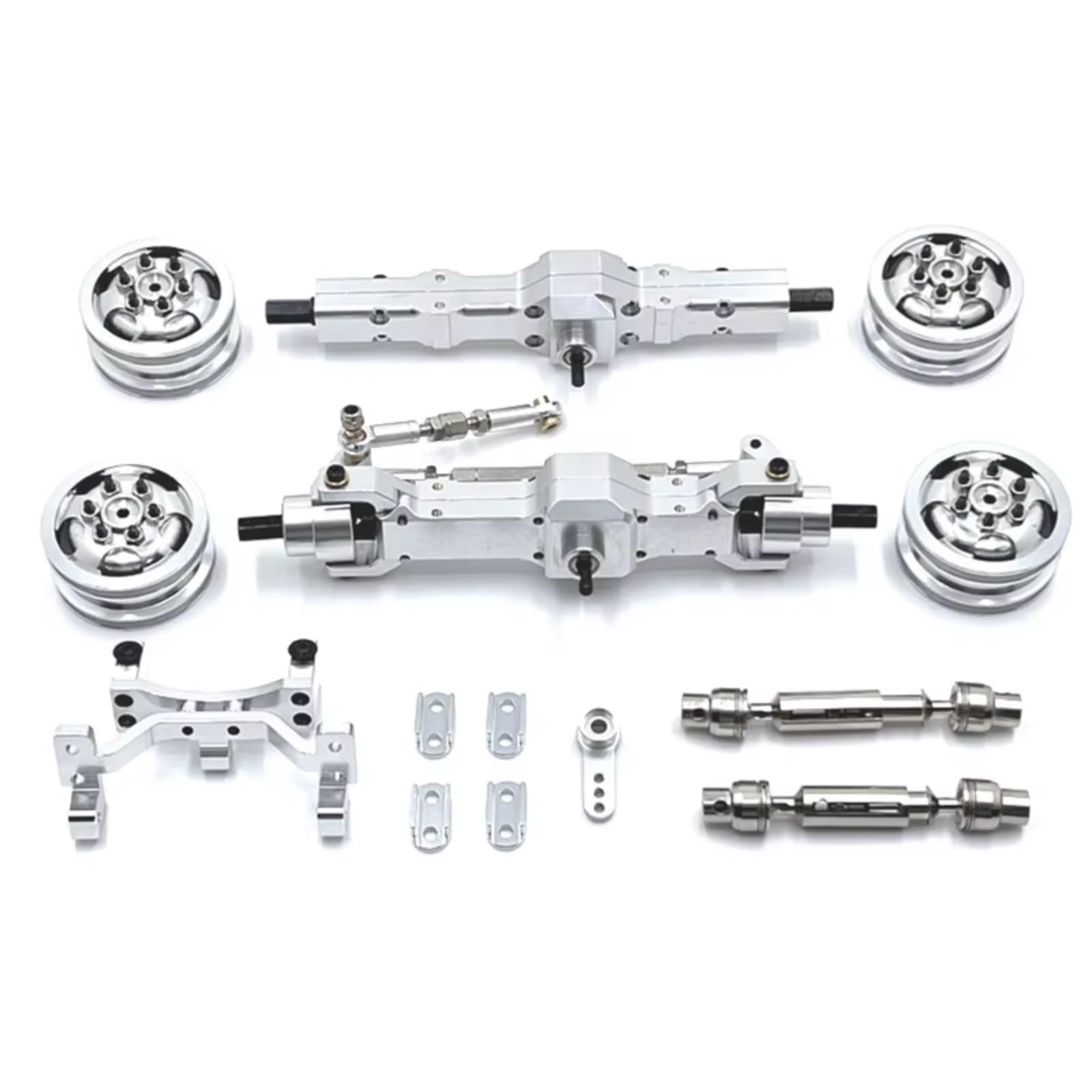 GTFRUQAS RC Ersatzteile Für WPL Für C74 1/10 Fernbedienung Auto Zubehör Metall Upgrade Achse Lenkgetriebe Für Sitz Radnabe Antriebswelle Upgrade Teile(Silver) von GTFRUQAS