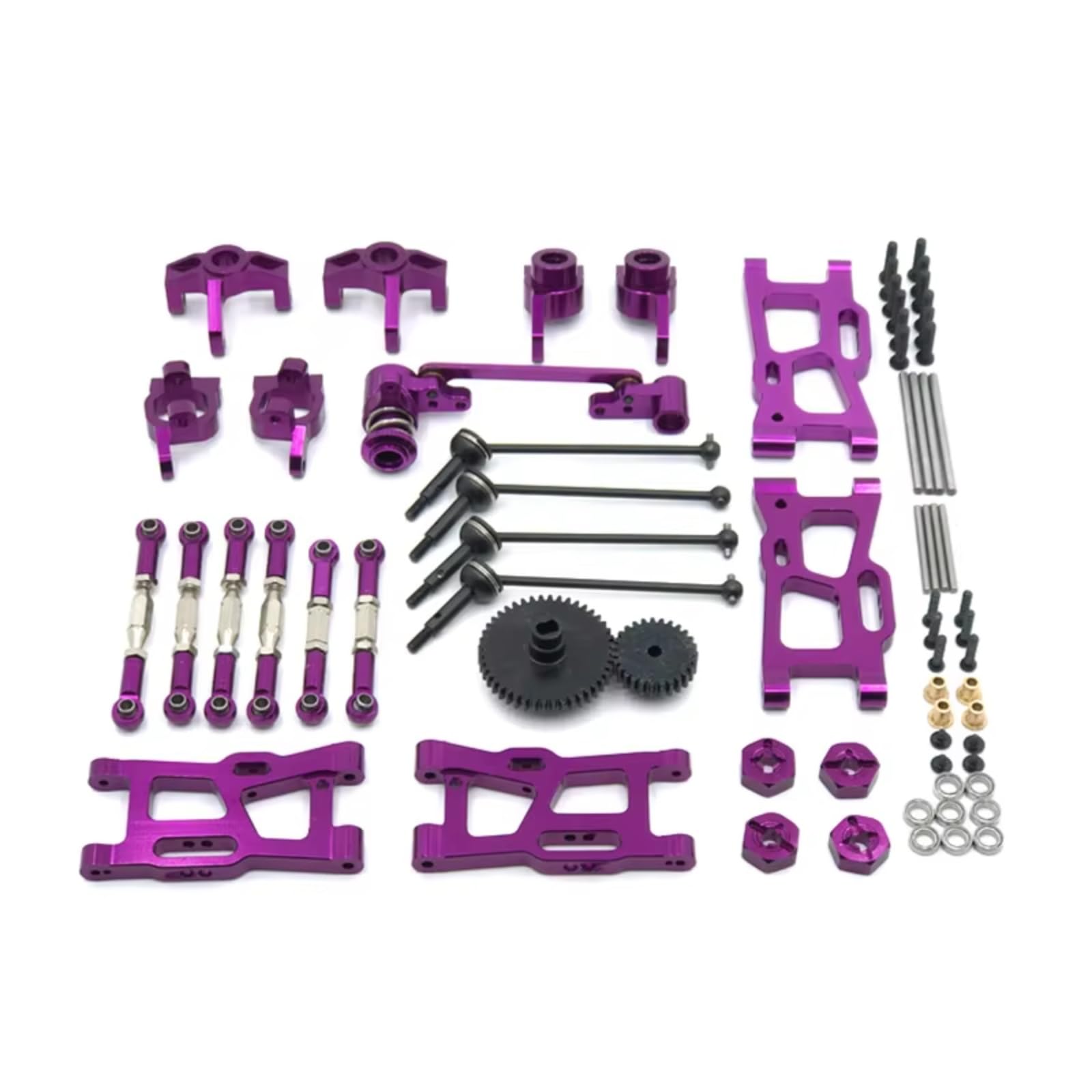 GTFRUQAS RC Ersatzteile Für Wltoys Für 124016 124017 124018 124019 1/12 144010 144001 144002 1/14 RC Auto Teile Antriebswelle Zugstange Für Schaukel Arm Lenkung Tasse Getriebe(Purple) von GTFRUQAS