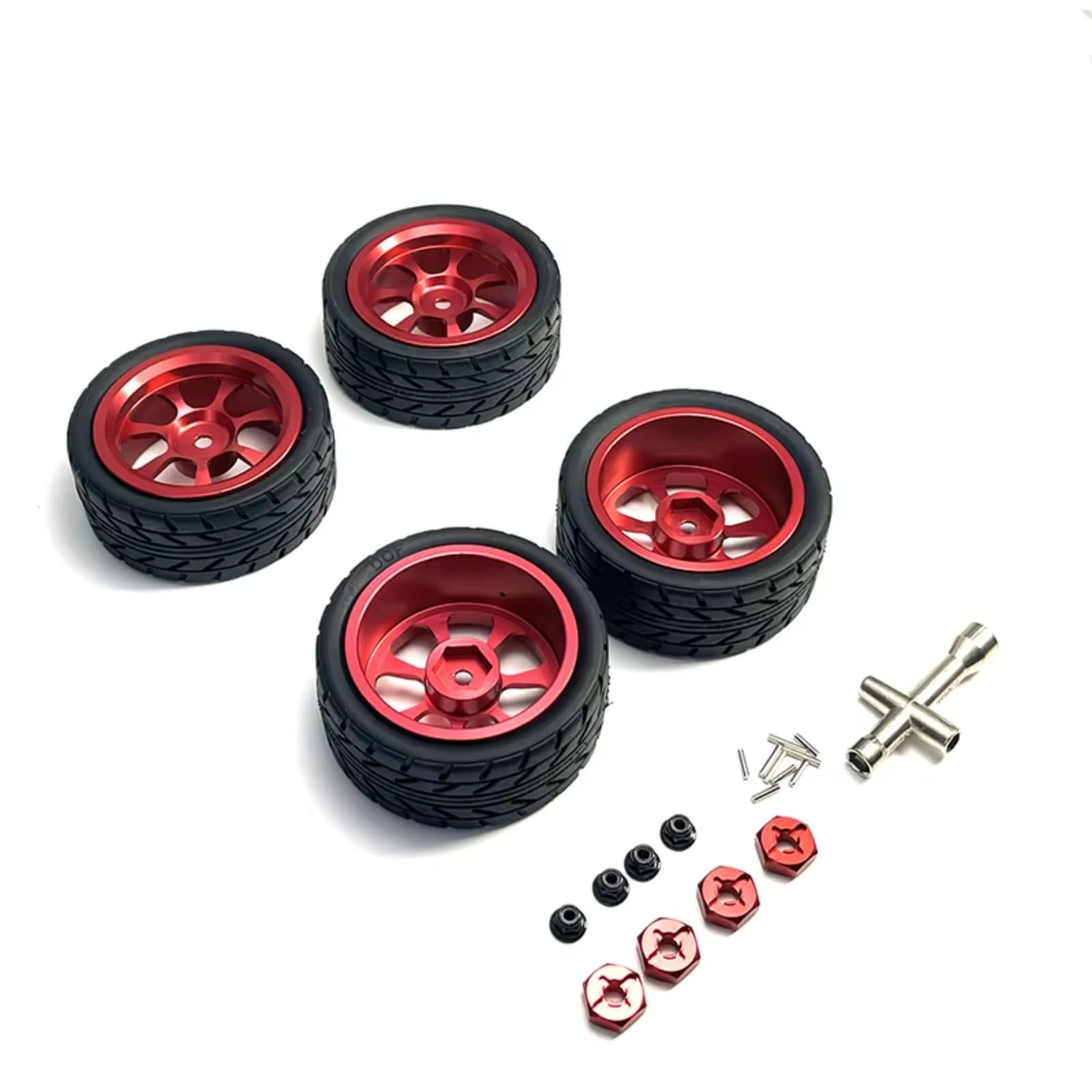 GTFRUQAS RC Ersatzteile Für Wltoys Für 144001 144010 144002 124016 124017 124018 124019 A949 A959 A969 A979 K929 1/10 1/12 1/14 1/18 Und Andere Metall-Upgrade-Räder(Red) von GTFRUQAS