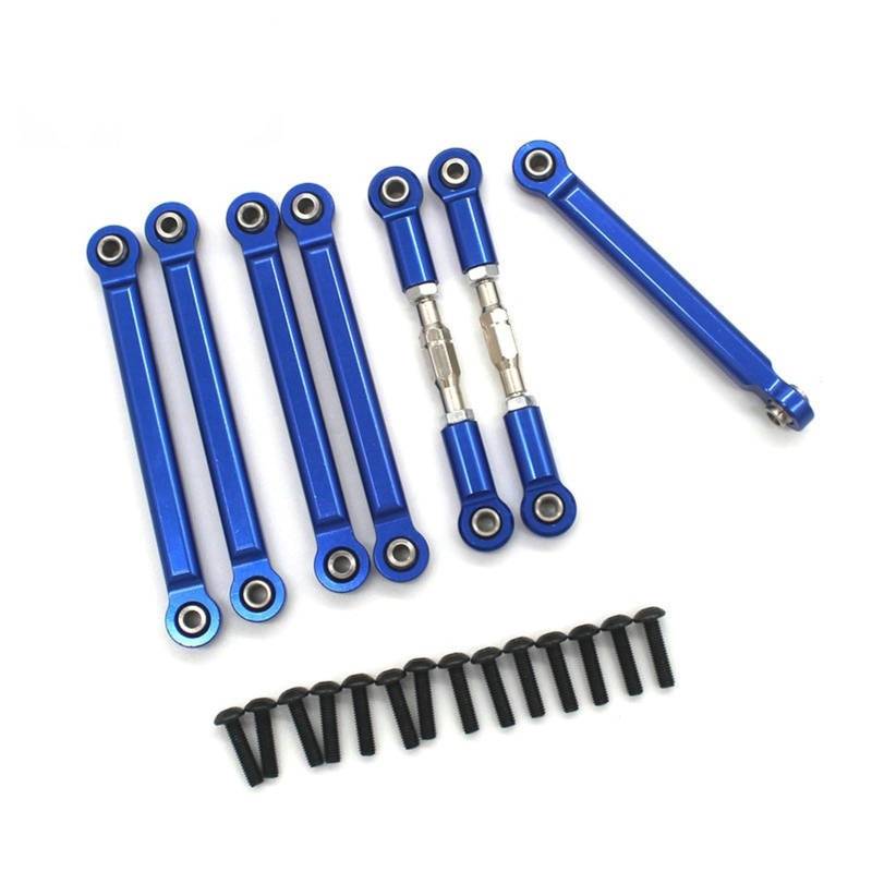 GTFRUQAS RC Ersatzteile Für ZD Racing Für DBX-10 1/10 Ersatz Fernbedienung Fahrzeug Metall Zubehör 7 Zugstangen Dekoration Modifikation RC Auto Zubehör(Blue) von GTFRUQAS