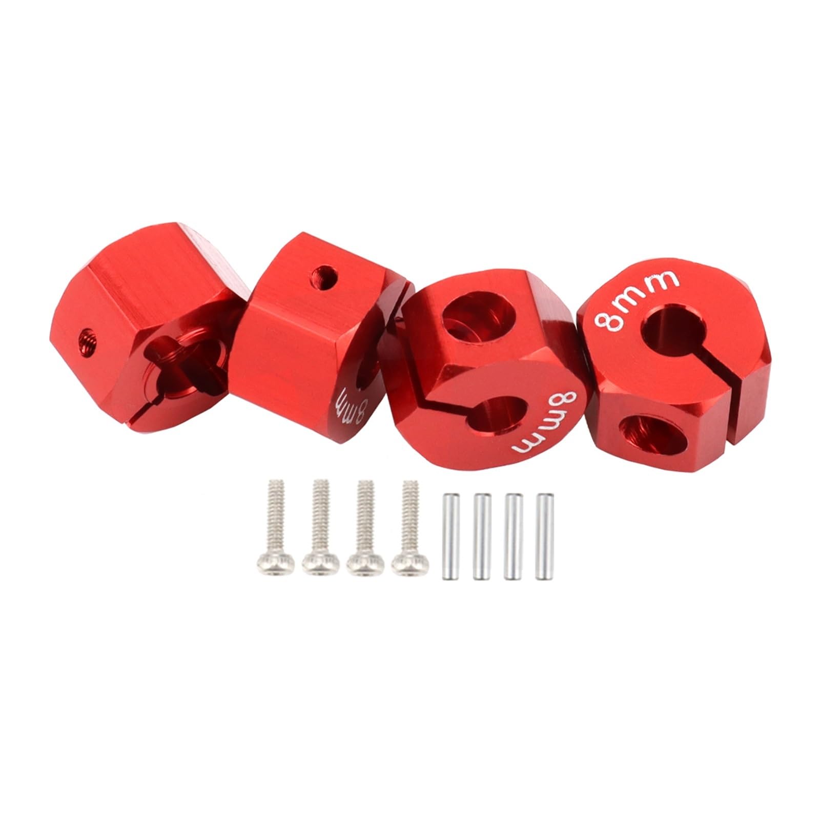 RC Ersatzteile Für Tamiya Für HSP Für HPI Für Traxxas Für Slash Für Axial Für SCX10 D90 5/6/7/8/9/10/11/12 Mm 1/10 Adapter Sechskant 12 Mm Antriebsnabe Stiftschrauben RC Auto Track Truck Teile(Red,8mm von GTFRUQAS