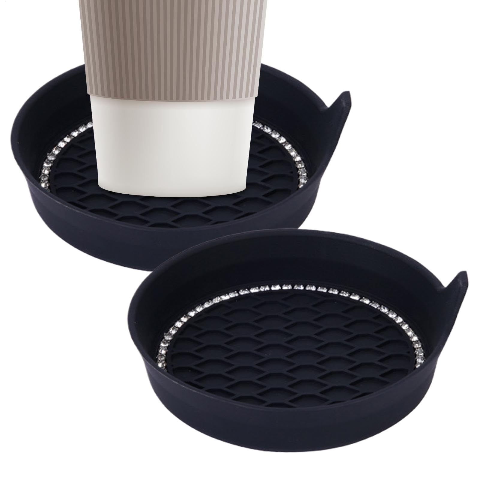 GTFYUDGH Auto Cuphalter Coaster, Autocuphalter Untersetzer | 2X Auto Stabilisator Pad Non-Slip - wasserdichte Wasserflasche Coaster Automotive Innenzubehör für den Arbeitsplatz von GTFYUDGH