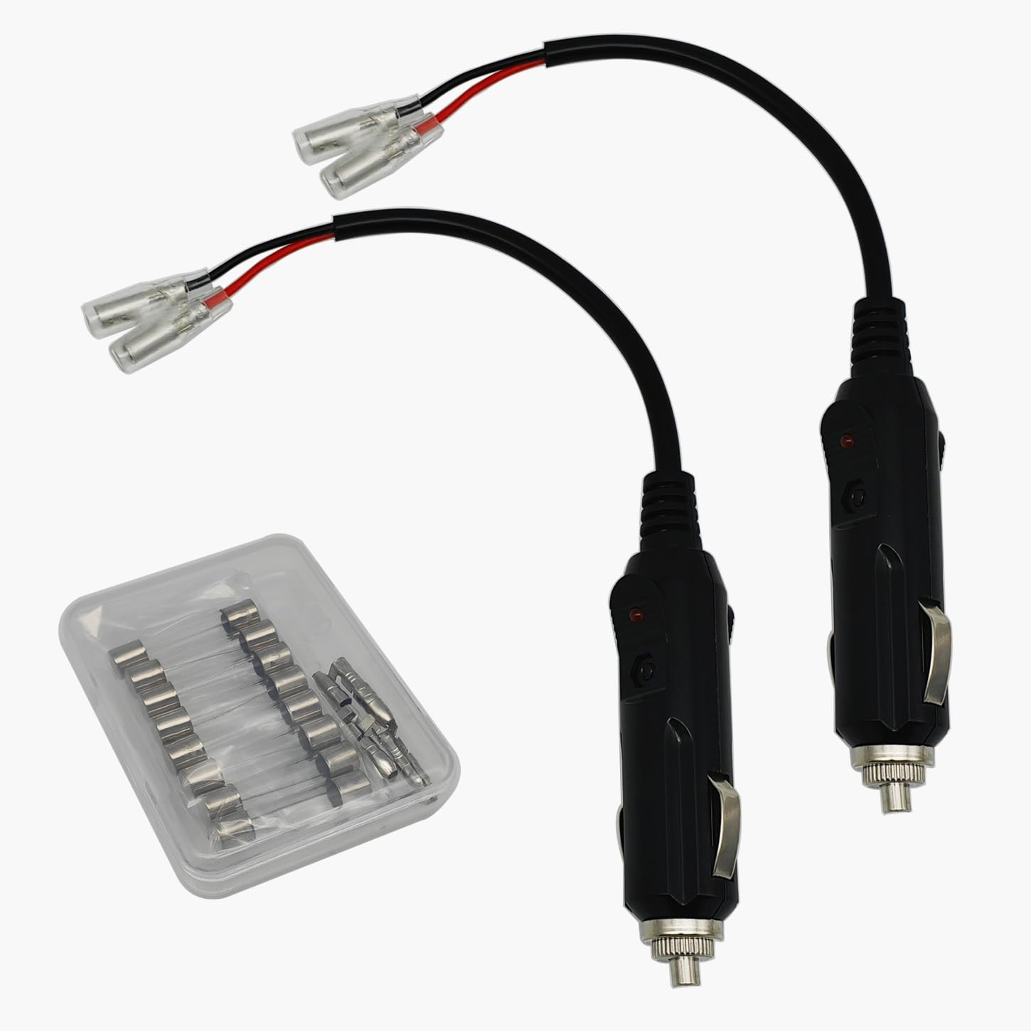 GTIWUNG 2 Stück Zigarettenanzünder Stecker mit Schwarzen Leitungen 24CM 18AWG, KFZ-Zigarettenanzünder Stromversorgung Kordel, 12V Autostecker von GTIWUNG