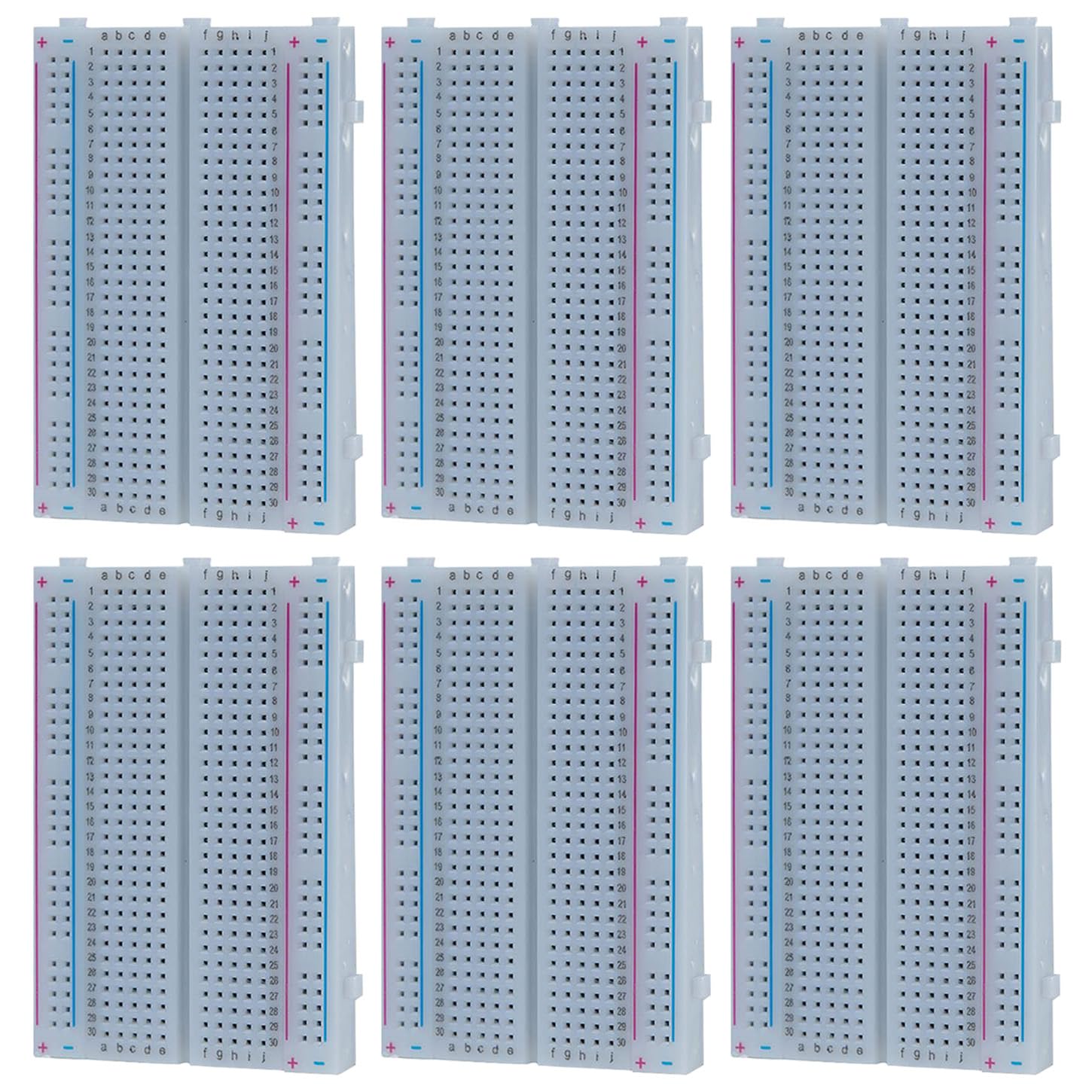 GTIWUNG 6 Stücke Breadboard Kit Lötfreies Steckbrett 400 Punkte Mini Breadboard, 400 Tie-Points Steckplatine, Solderless Breadboard 400 Points Prototyping Shield for Electronics Testig DIY von GTIWUNG