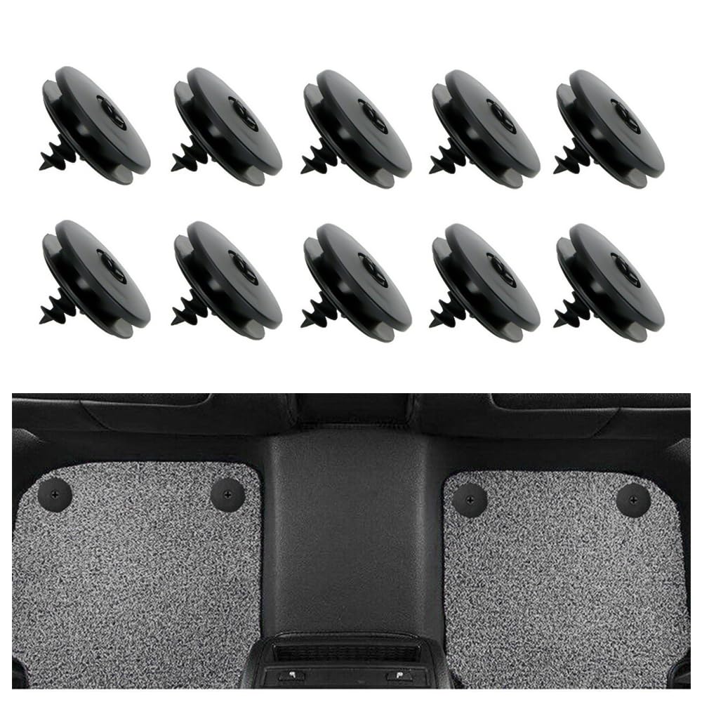 10PCS 3-in-1 Auto Befestigungsclips für Fußmatten Auto,rutschfeste Schwarze Nylon Auto Fußmatten Clips zum Befestigen,Auto Zubehör Clips für Auto SUV LKW Wohnmobil Van von GTLM