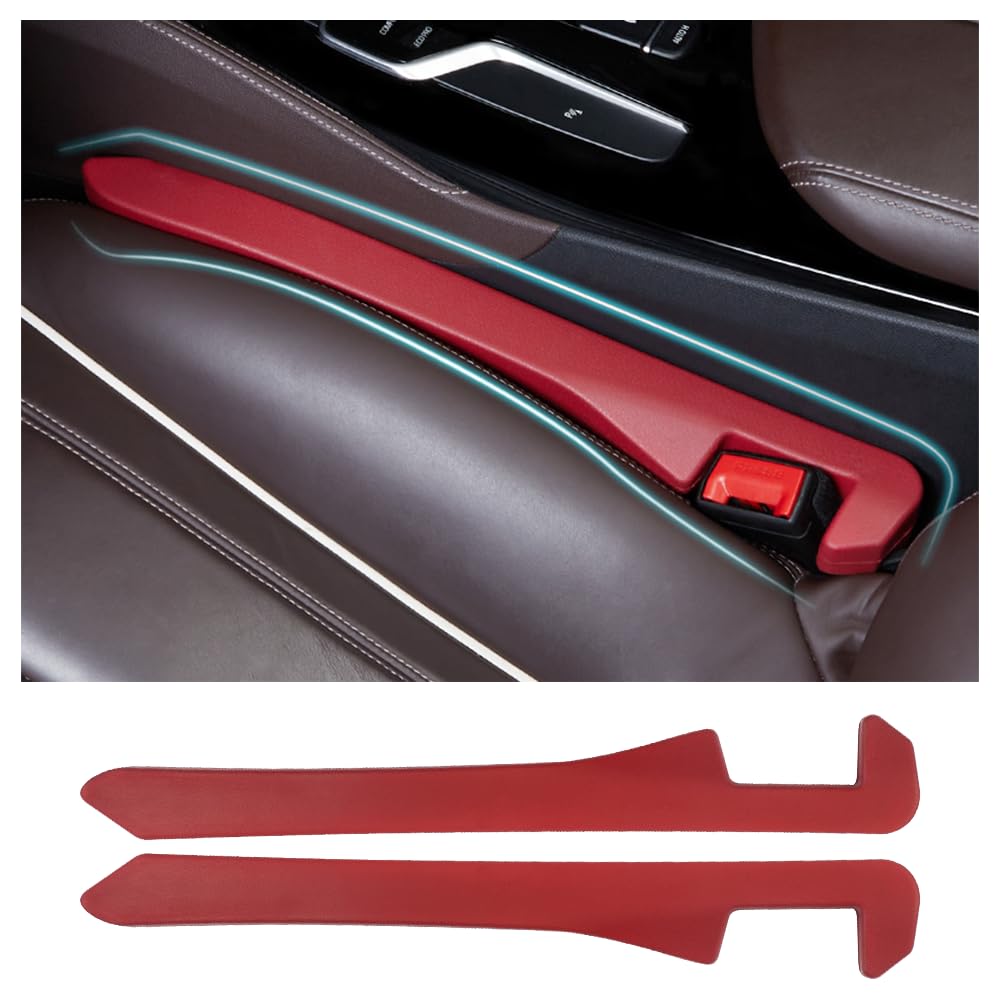 2PCS Autositz Lückenfüller,Car Seat Gap Filler für Car Seat Oeganizer,Generisch Auto Zubehör Hohes Volumen Lückenfüller zum Halten Von Telefon,Schlüssel,Geldbörse (Rot) von GTLM