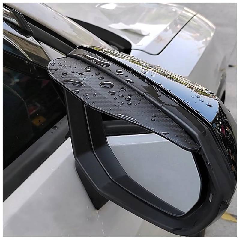 2PCS Rückspiegel Regenschutz Autofenster,Coole Carbonfaser Seitenspiegel Regenschutz mit Starkem Klebeband,Gebogenes Design Universelle Auto Zubehör Außenspiegel Abdeckung von GTLM